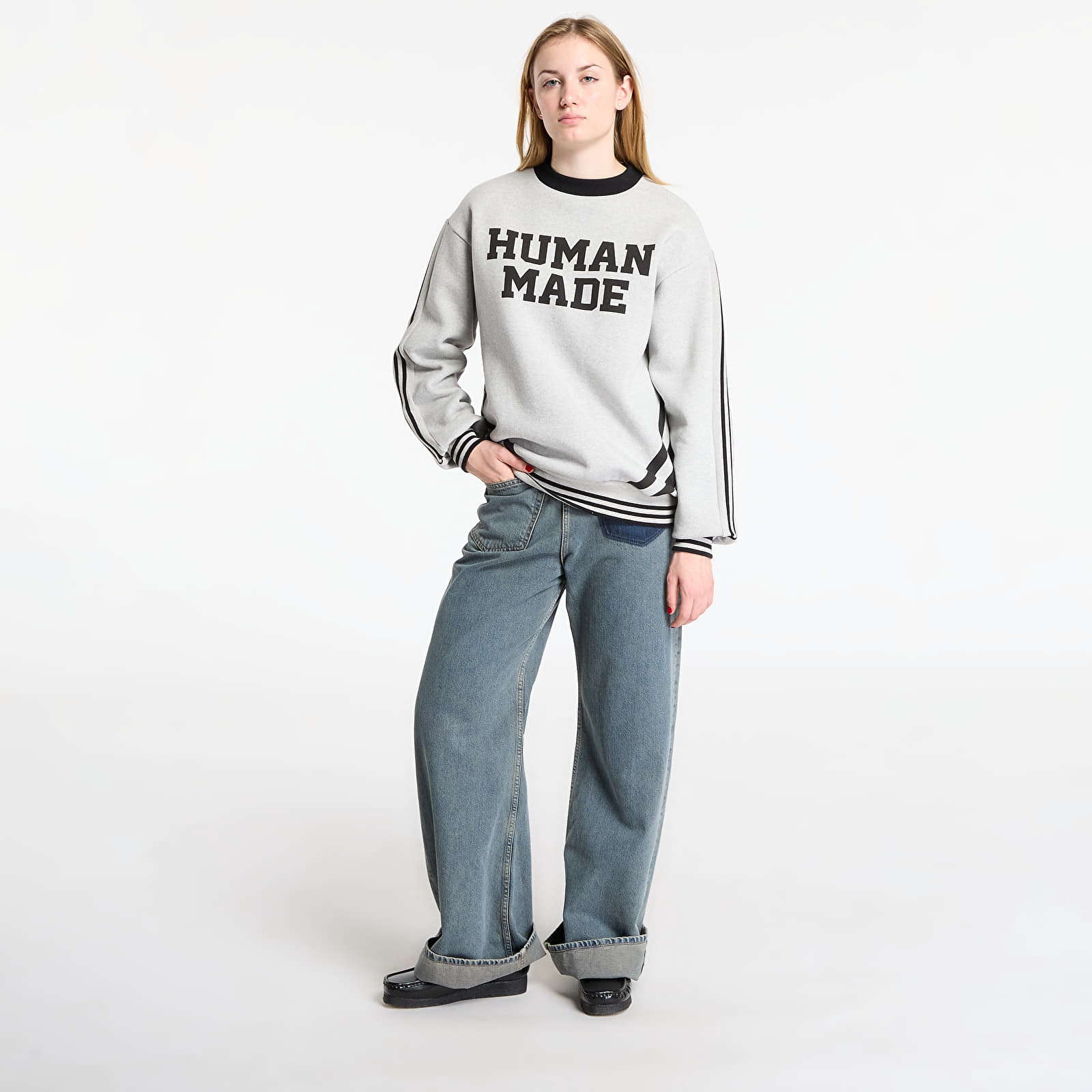 Muške dukserice HUMAN MADE Elbow Patch Sweatshirt UNISEX Gray