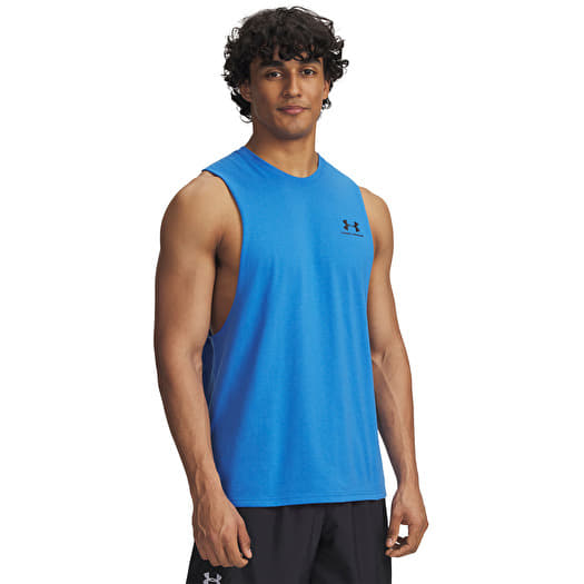 Under Armour Left Chest Cut Off Tank Blue