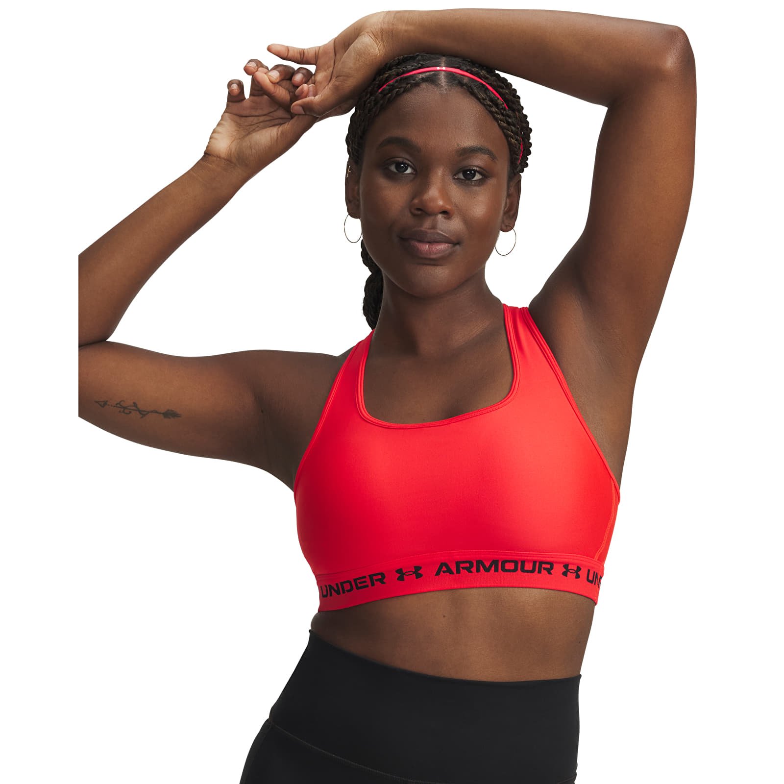 Damen-BHs Under Armour Crossback Mid Bra Red