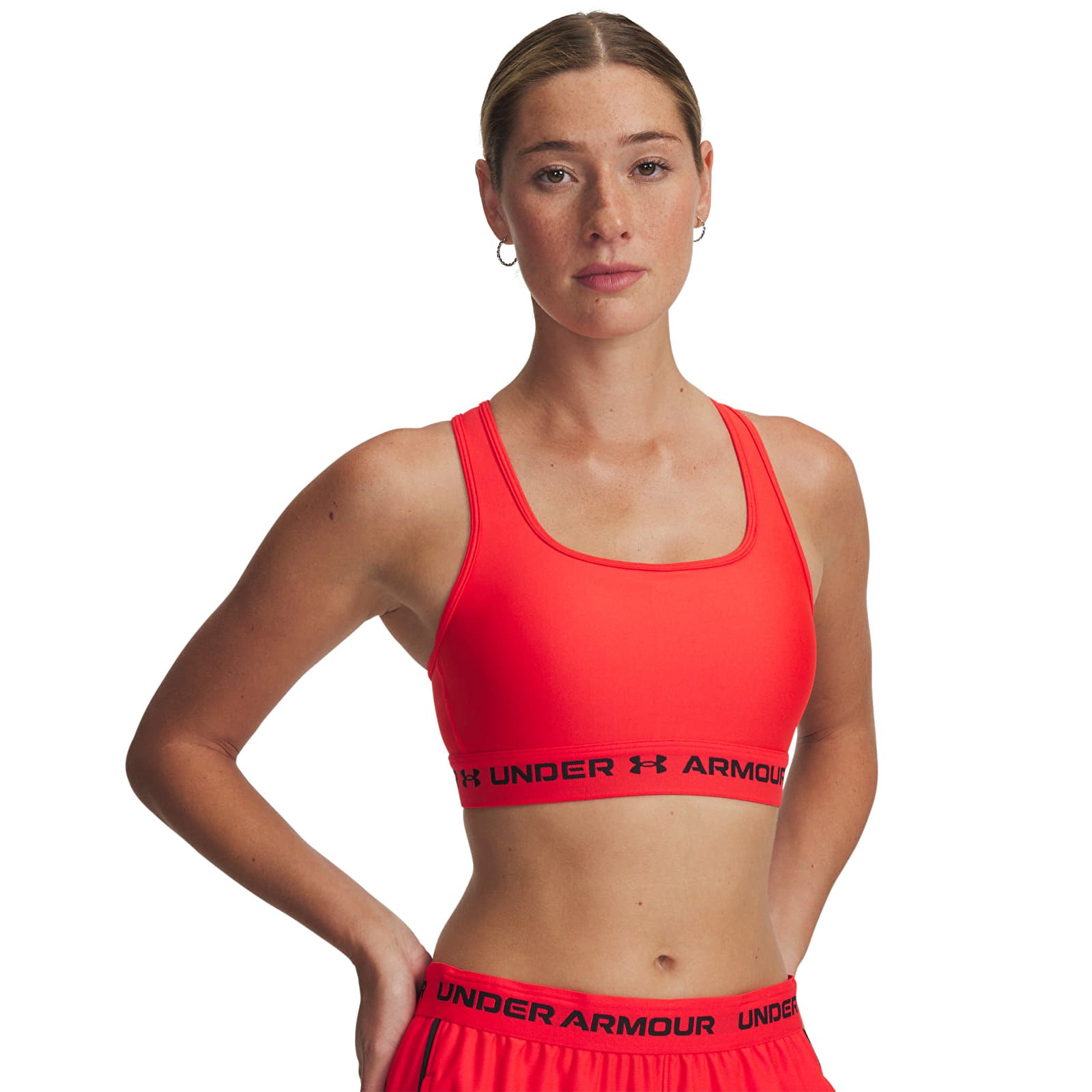 Damen-BHs Under Armour Crossback Mid Bra Red