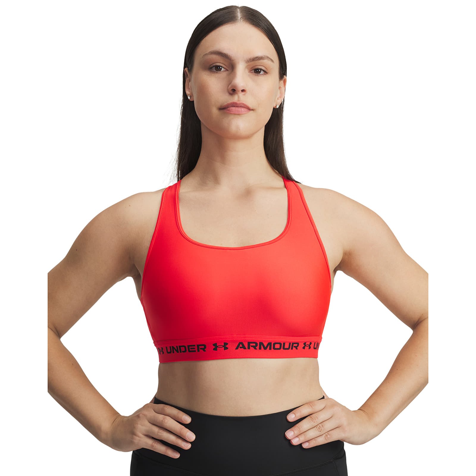 Damen-BHs Under Armour Crossback Mid Bra Red