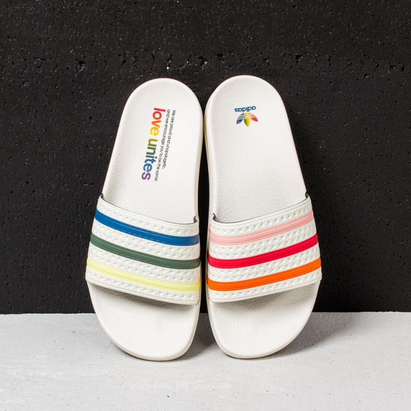 adidas Adilette Pride Core White/ Trace Pink/ Trace Orange  display picture 3