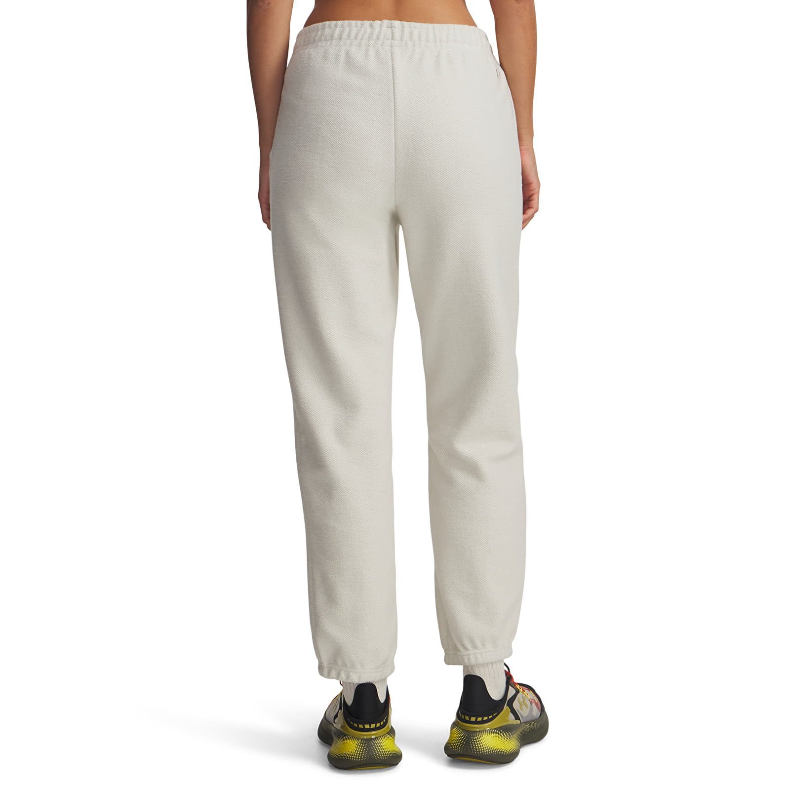 Byxor för kvinnor Under Armour Icon Terry Varsity Jogger White