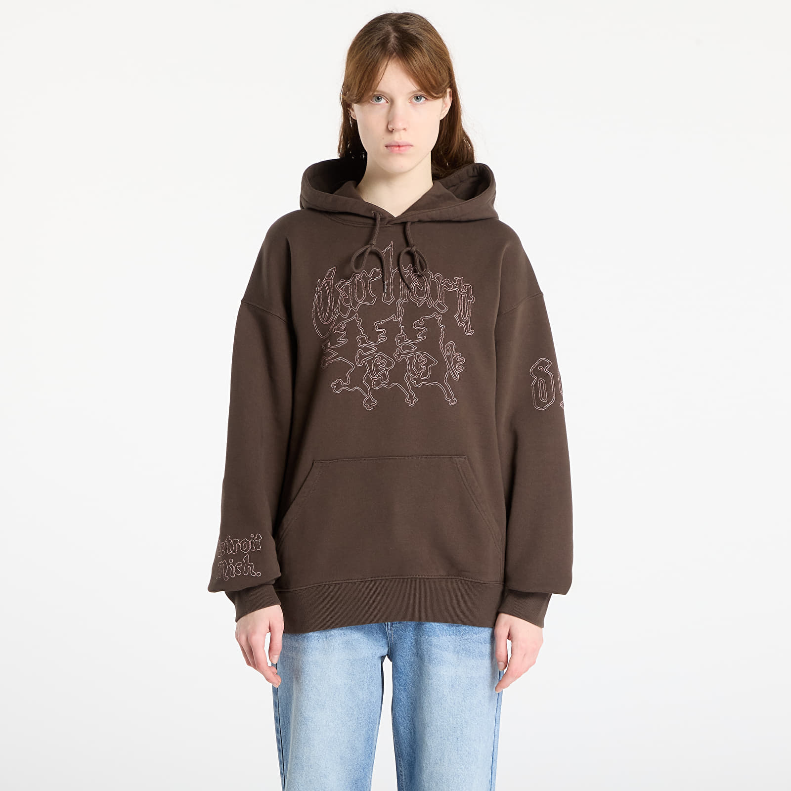 Sweatjacken und Sweatshirts Carhartt WIP Hooded Hackwork Sweat Vitola/ Glassy Pink