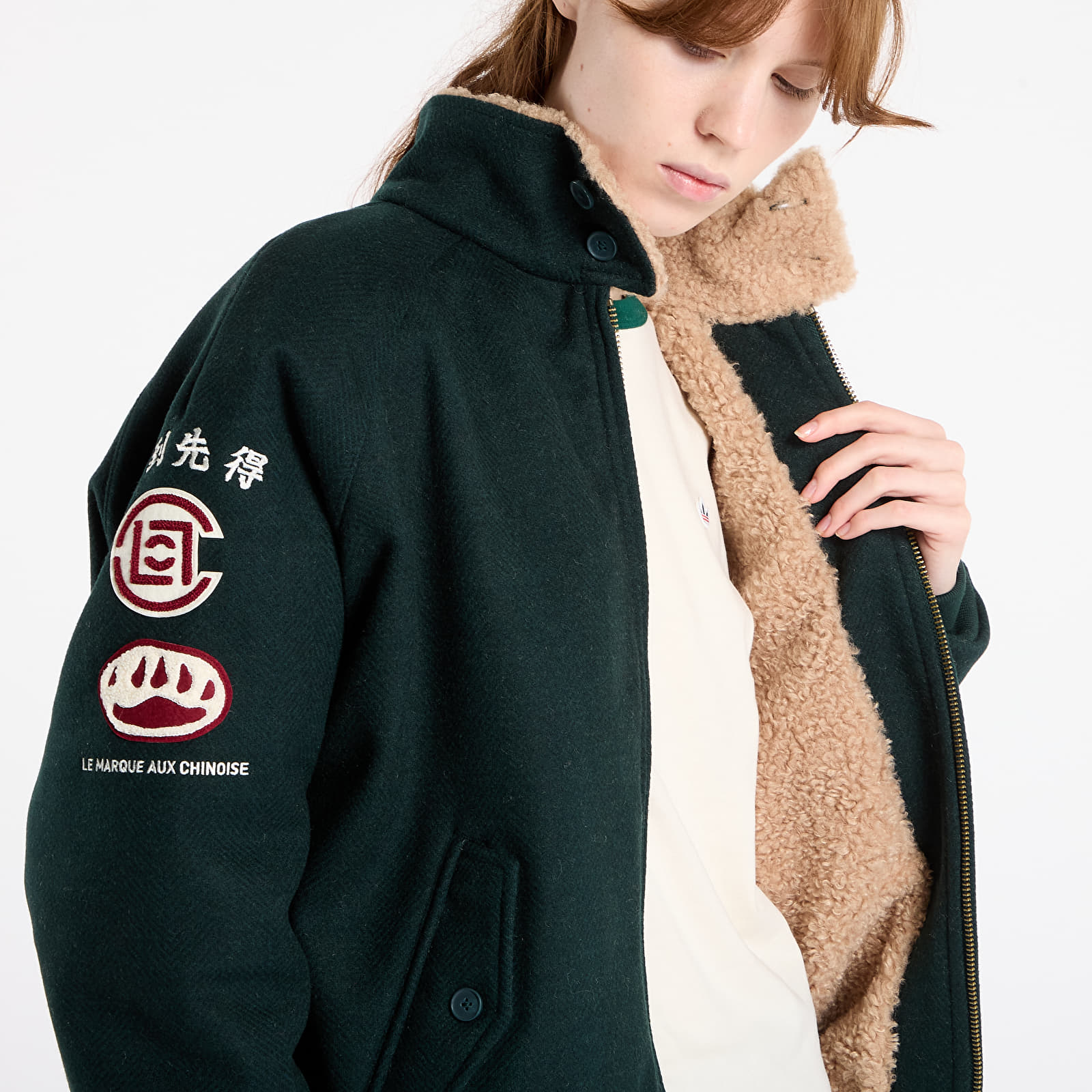 Pánské bundy adidas x Clot Patch Jacket UNISEX Green Night