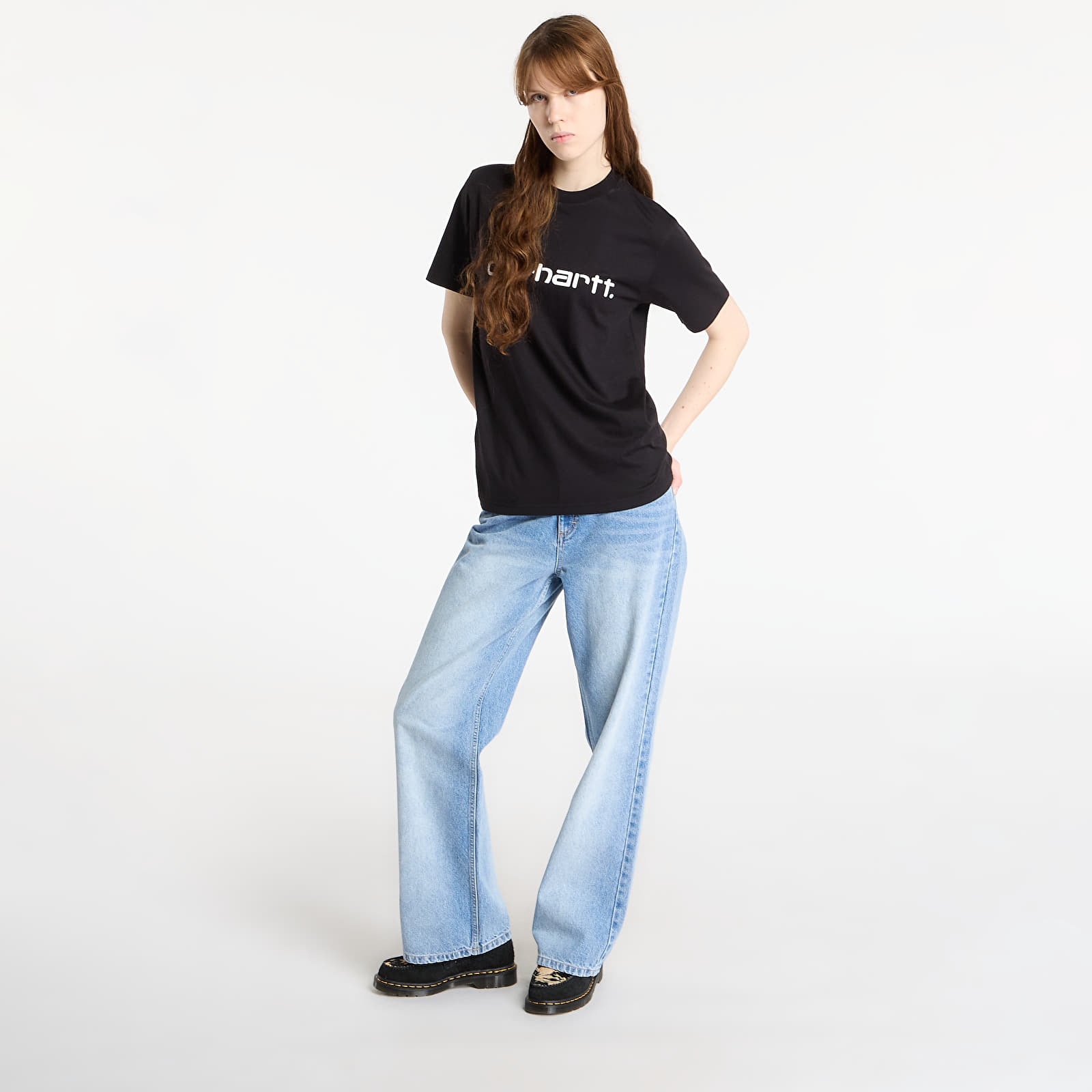 Heren T-shirts Carhartt WIP S/S Script T-Shirt Black/ White