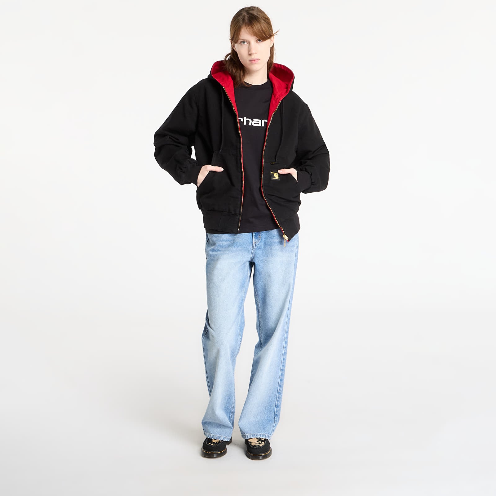 Jakne Carhartt WIP 50 Years Anniversary OG Active Jacket Canvas UNISEX Black/ USA Red Rinsed