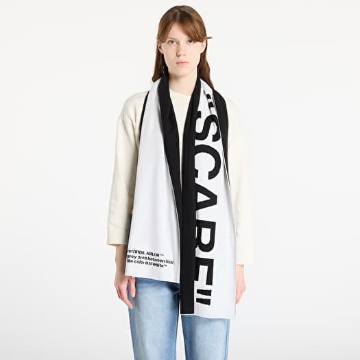 Sall Off-White Quotes Scarf White/ Black