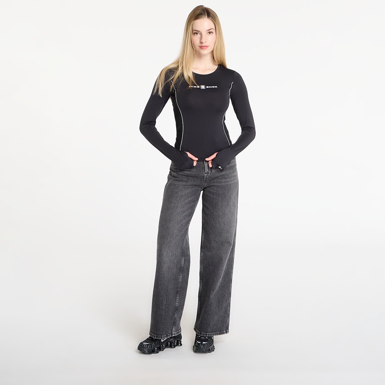 Topy Nike Sportswear Shox Women's Long-Sleeve Top Black/ Black