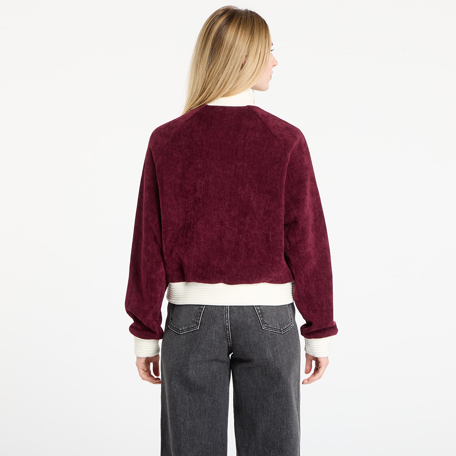 Casacos com capuz para mulher adidas Velour Knit Track Top Maroon