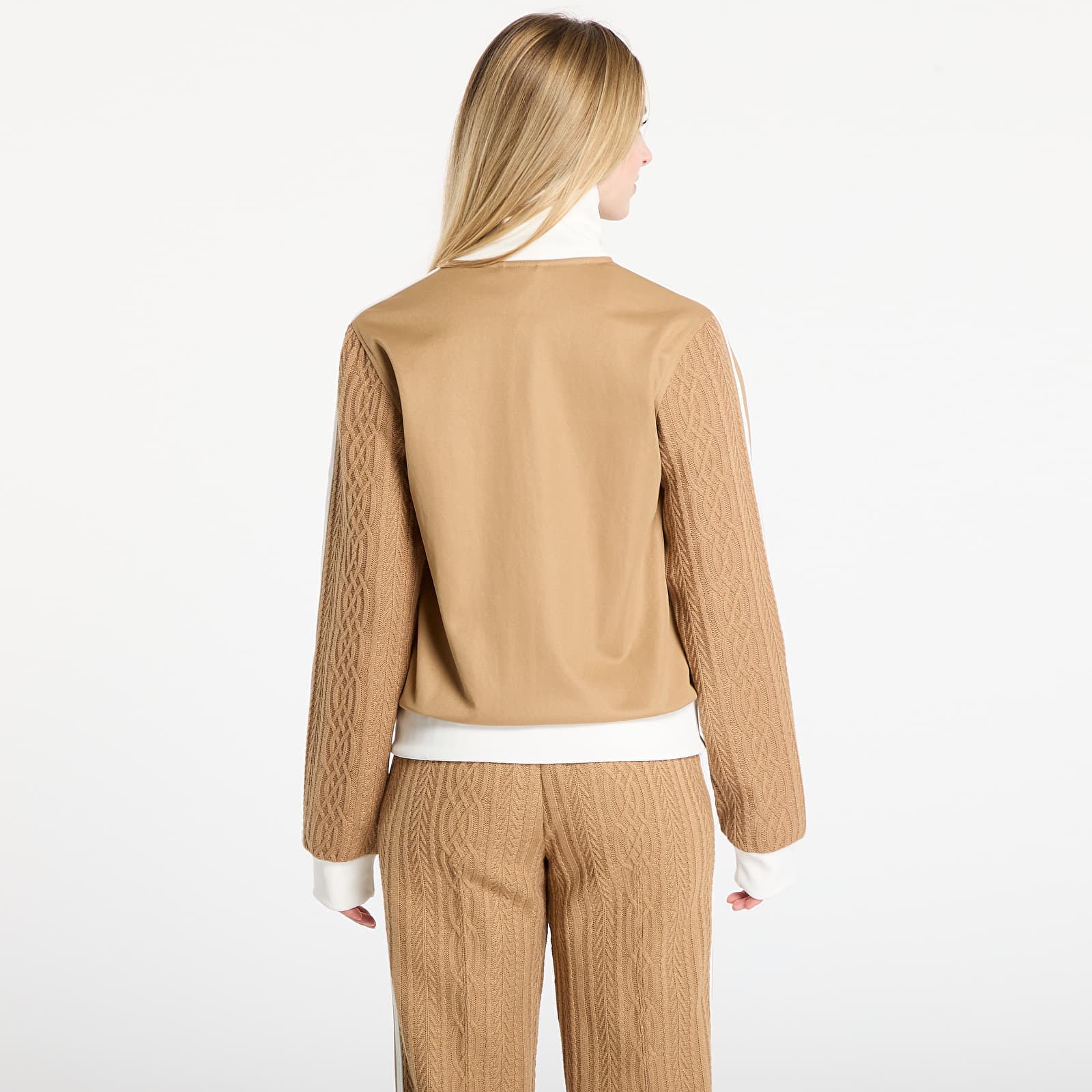 Luvtröjor för kvinnor adidas Knit Classic Track Top Cardboard