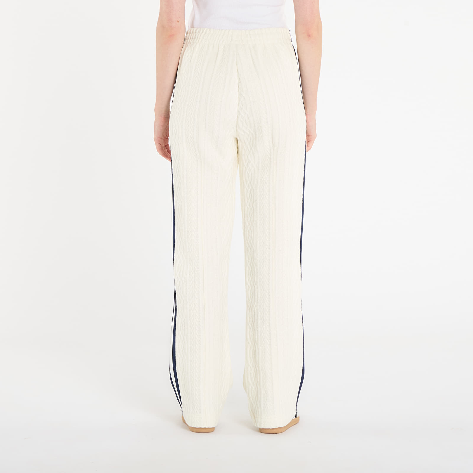 Byxor för kvinnor adidas Knit Classic Track Pants Off White