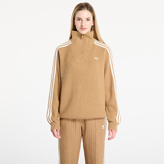 Maglione adidas Funnel Neck Quarter Zip Sweatshirt Cardboard/ Off White