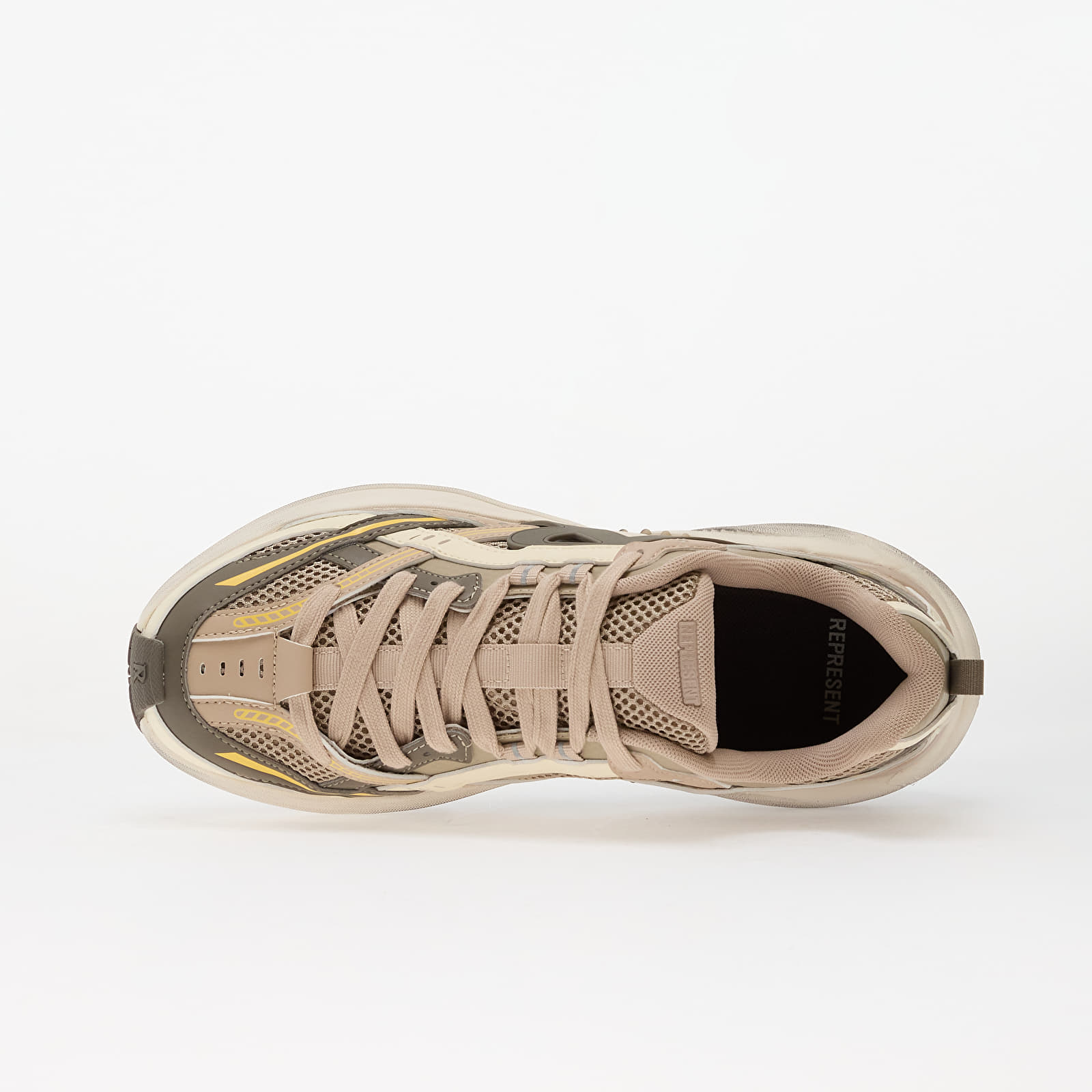 Pánske tenisky a topánky REPRESENT Storm Runner Taupe/ Yellow
