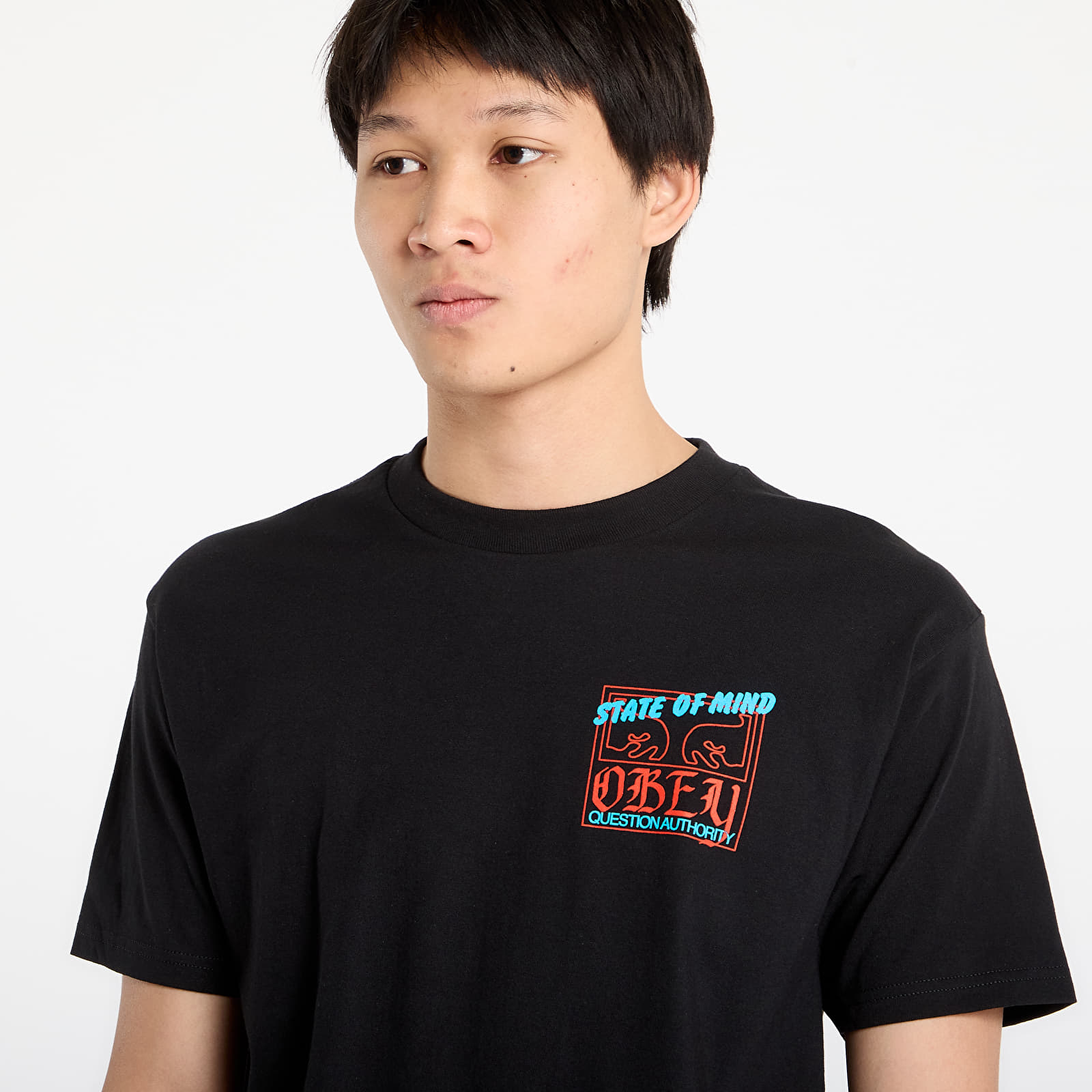 Miesten T-paidat OBEY State Of Mind Classic T-Shirt Black
