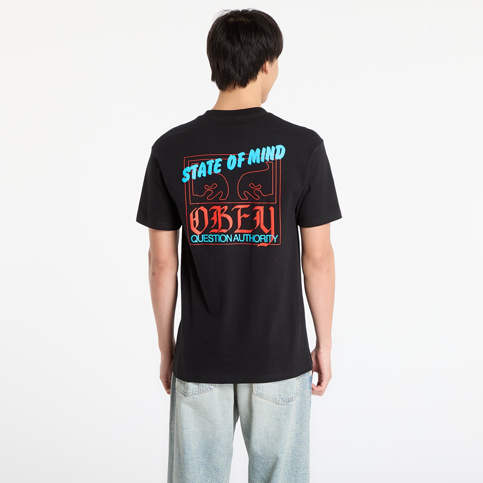 Miesten T-paidat OBEY State Of Mind Classic T-Shirt Black