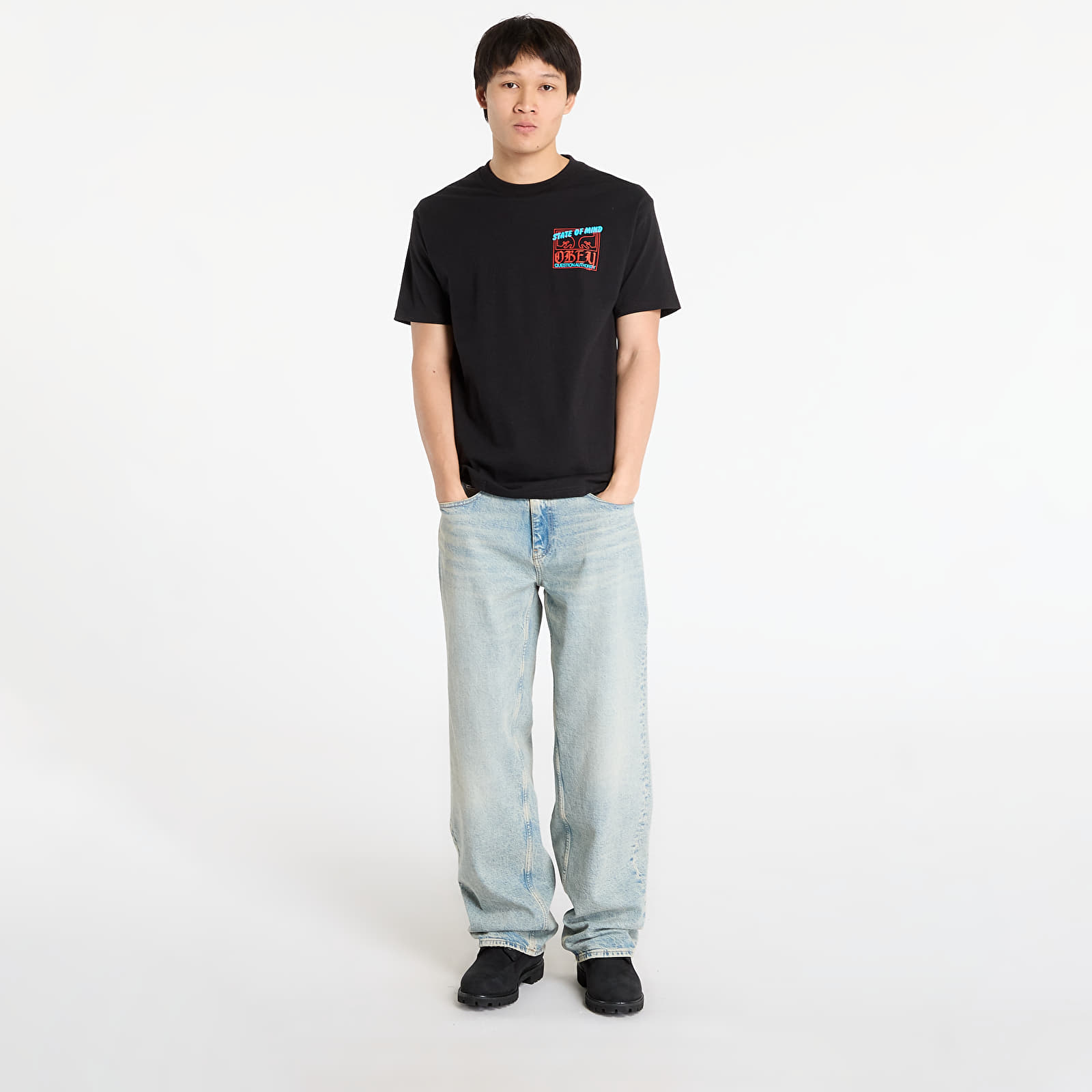 Miesten T-paidat OBEY State Of Mind Classic T-Shirt Black