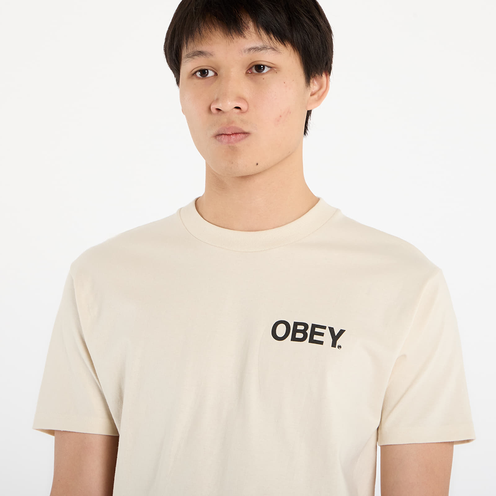 Miesten T-paidat OBEY Doberman Classic T-Shirt Cream
