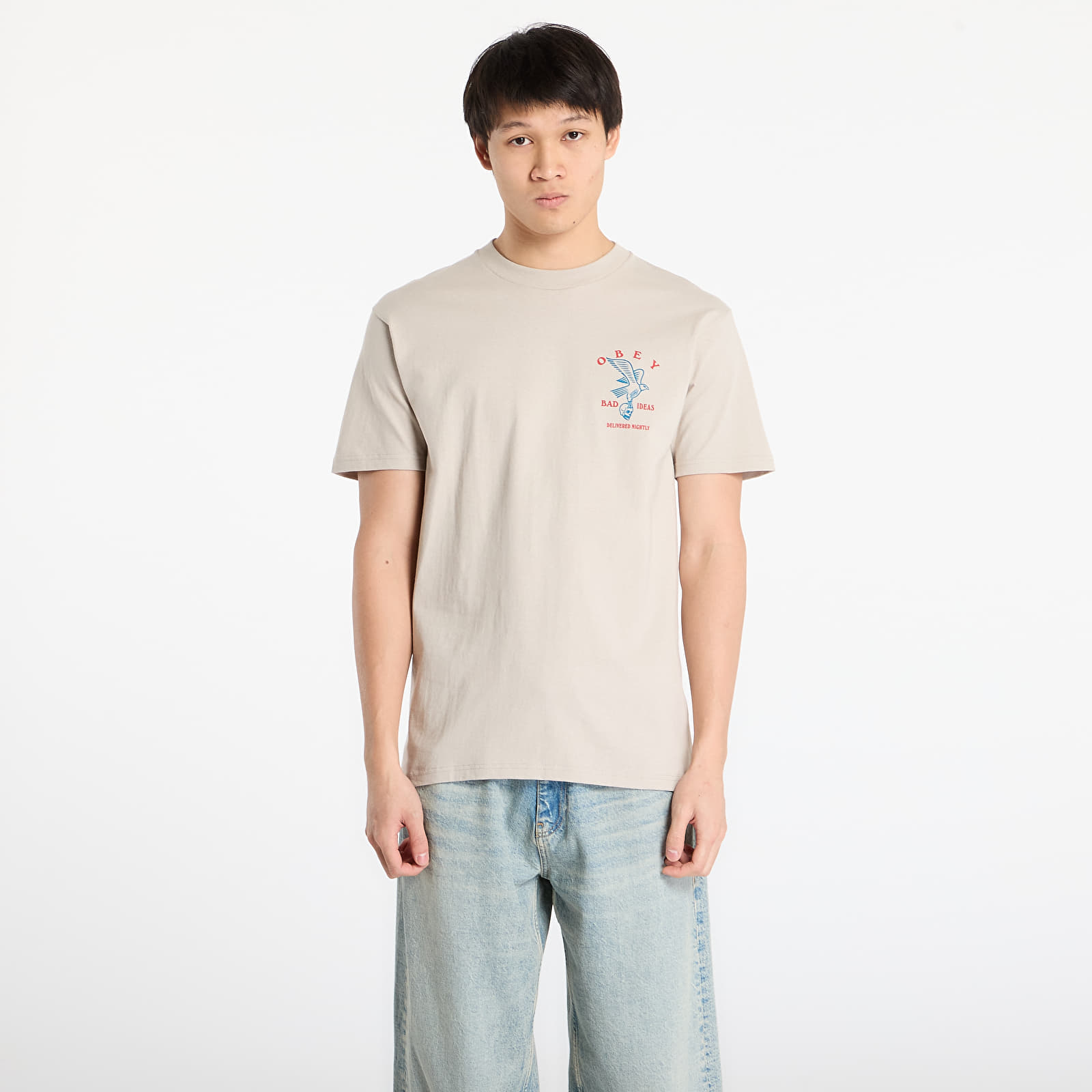 Miesten T-paidat OBEY Bad Ideas Eagle Classic T-Shirt Silver Grey