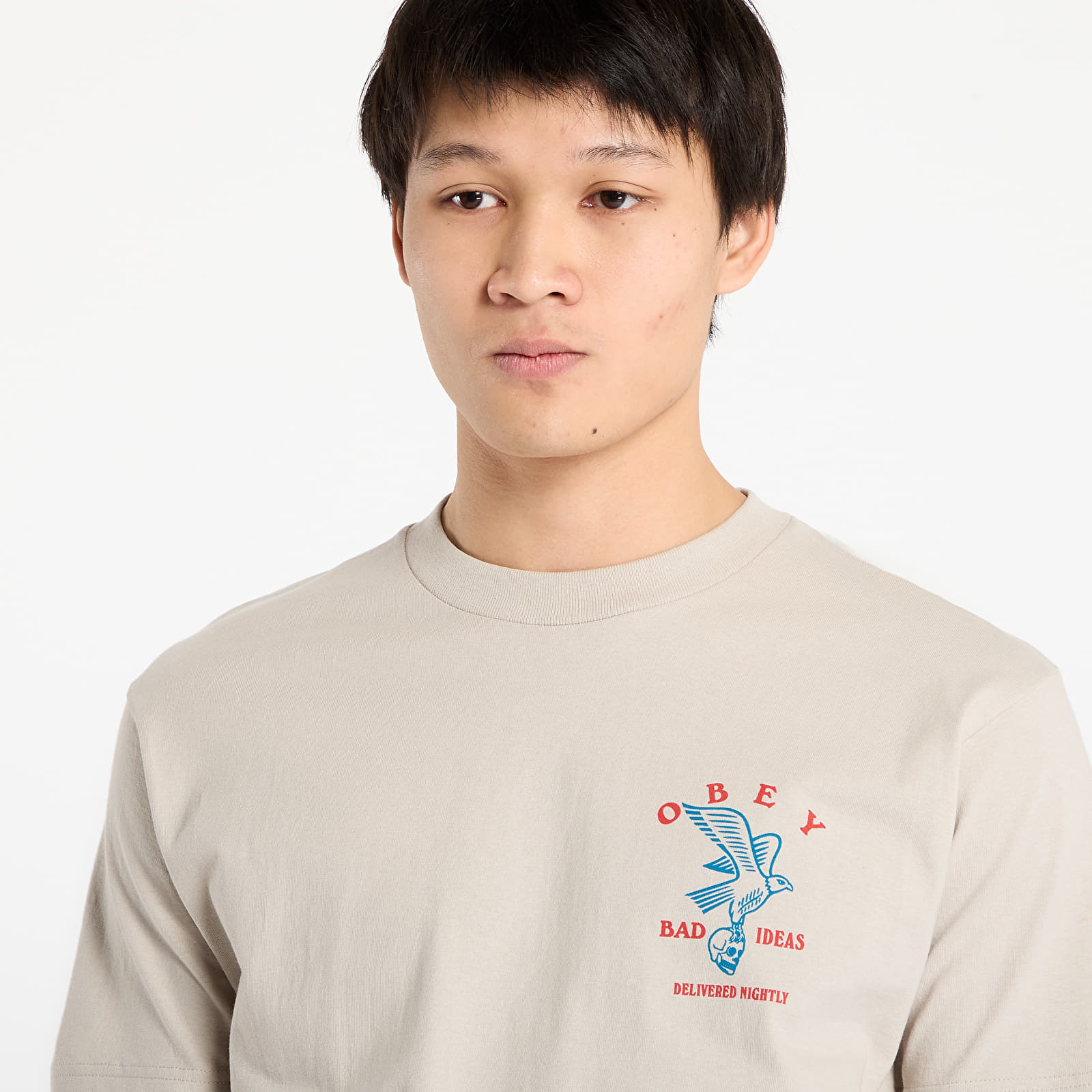 Miesten T-paidat OBEY Bad Ideas Eagle Classic T-Shirt Silver Grey