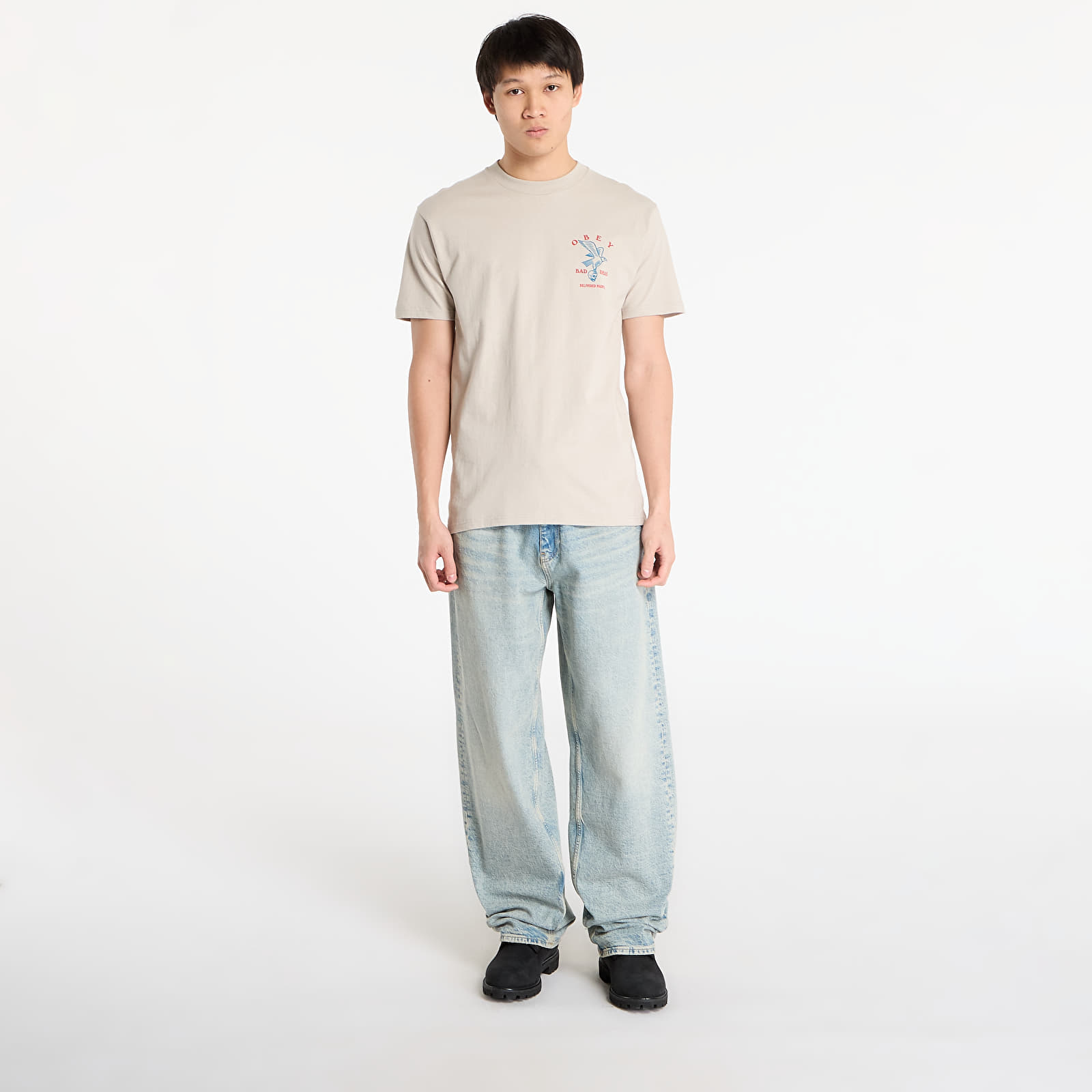 Miesten T-paidat OBEY Bad Ideas Eagle Classic T-Shirt Silver Grey
