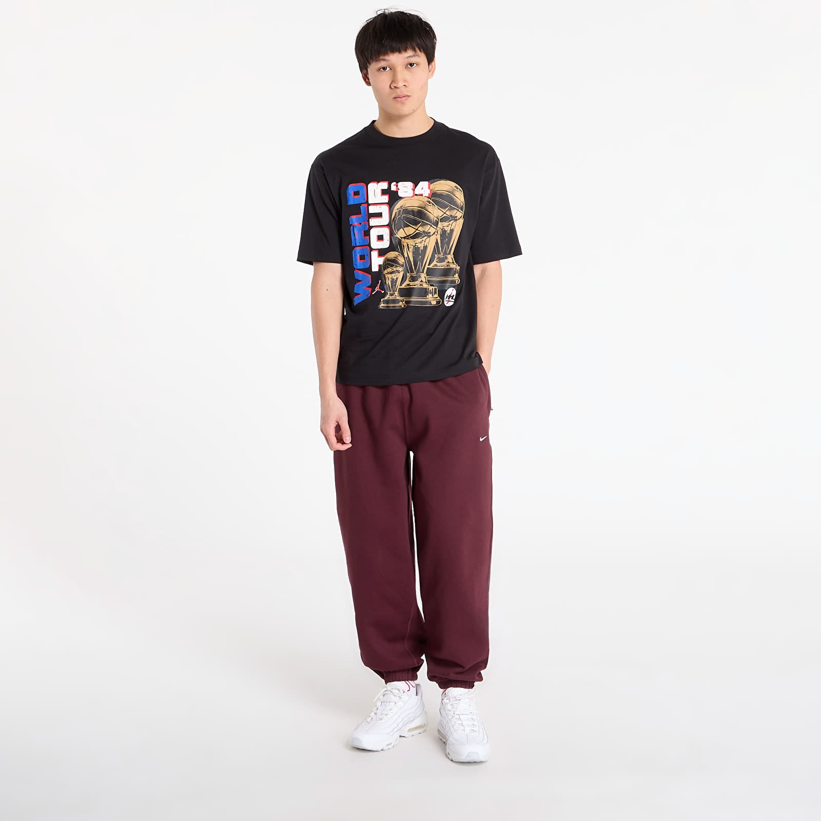 Trička Jordan M NC World Tour SS Crew Black