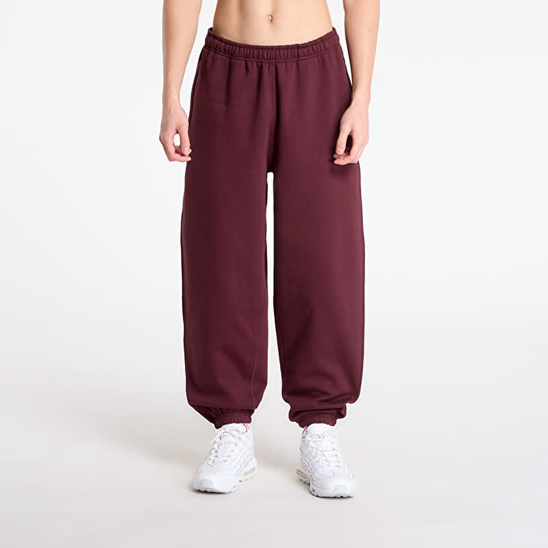Tepláky Nike Solo Swoosh Men's Cuffed Fleece Pants Burgundy Crush/ Burgundy Crush/ White