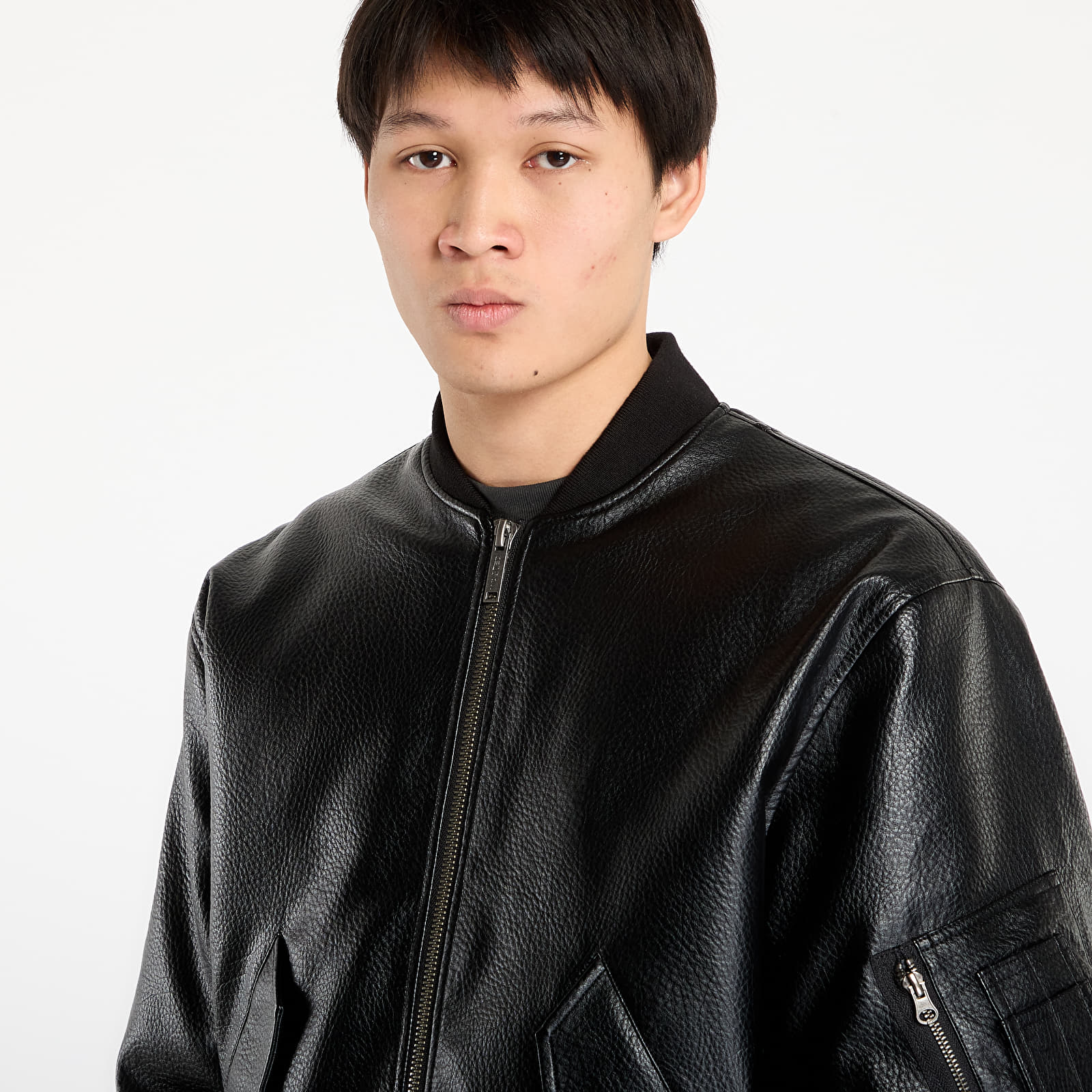 Herenjassen Wasted Paris M Kingdom Faux Leather Bomber Black