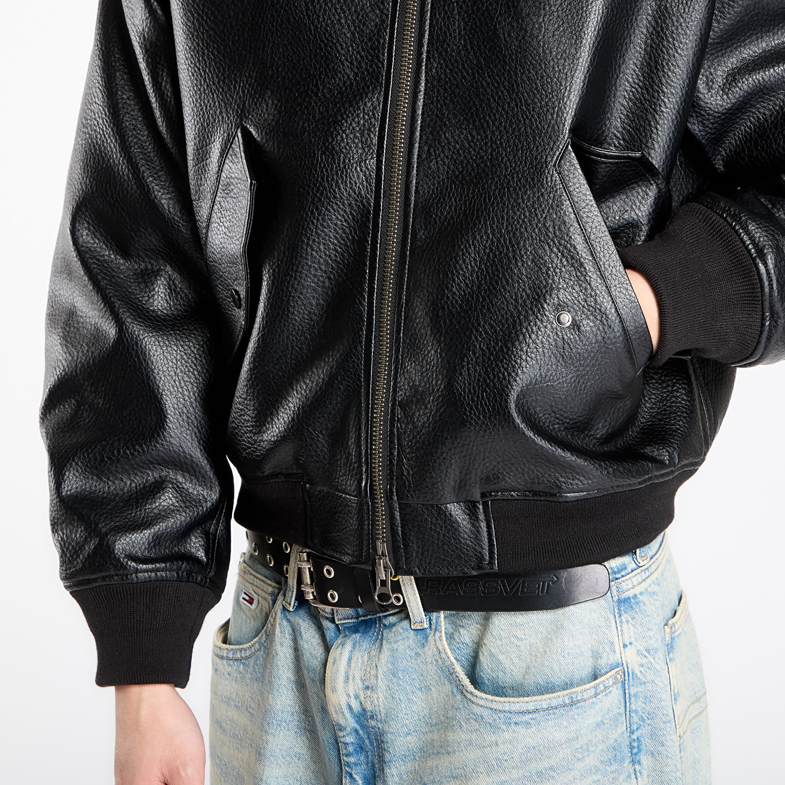 Herenjassen Wasted Paris M Kingdom Faux Leather Bomber Black