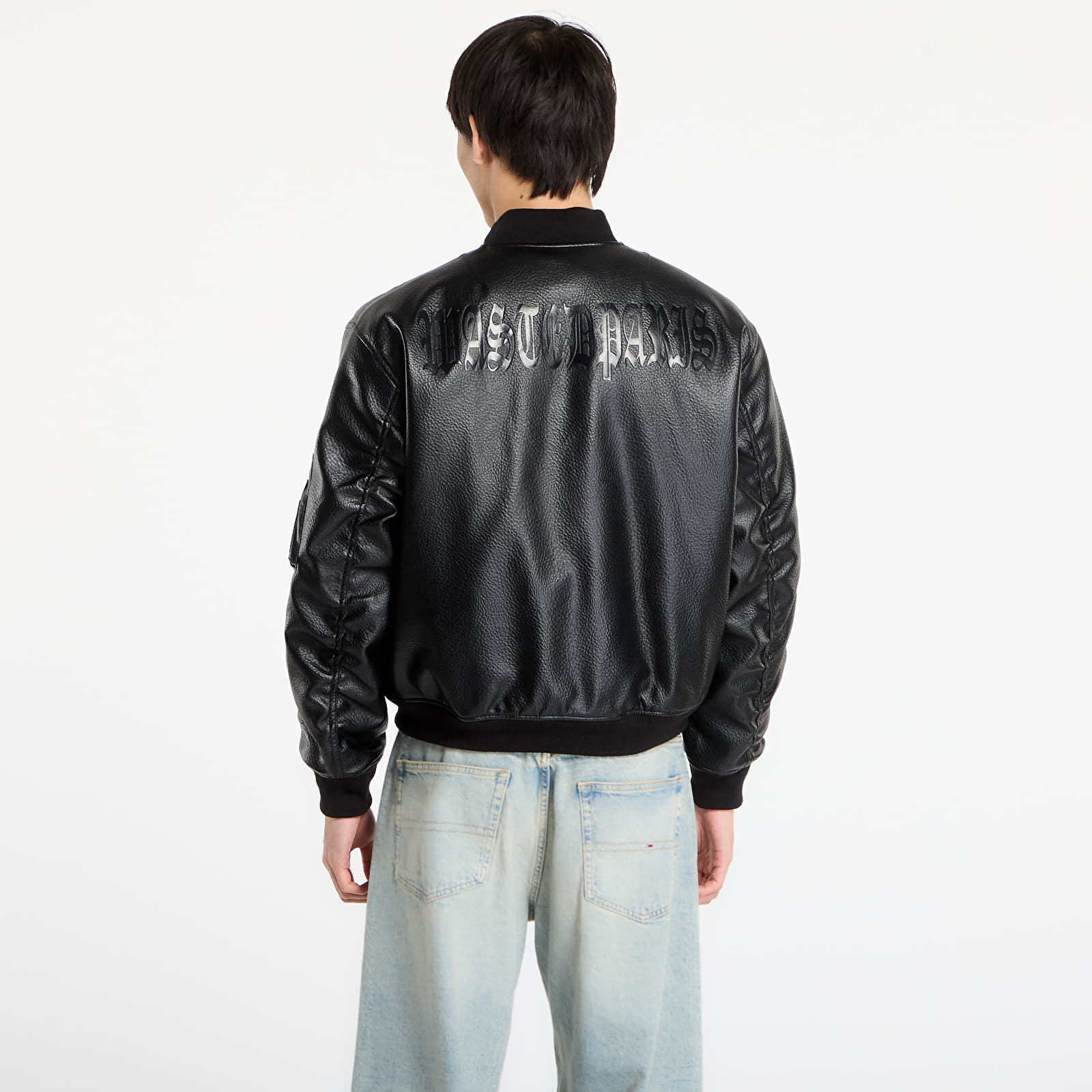 Herenjassen Wasted Paris M Kingdom Faux Leather Bomber Black