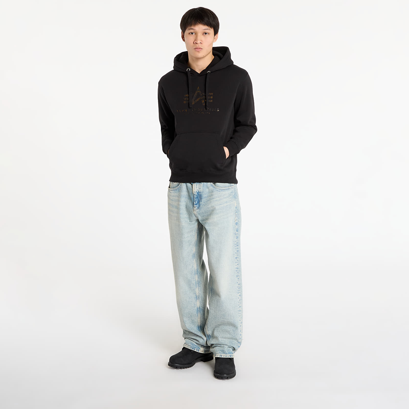 Sweatjacken und Sweatshirts Alpha Industries Basic Hoodie BL Effect Print Black