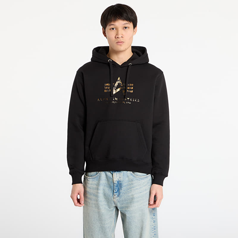 Sudadera Alpha Industries Basic Hoodie BL Effect Print Black