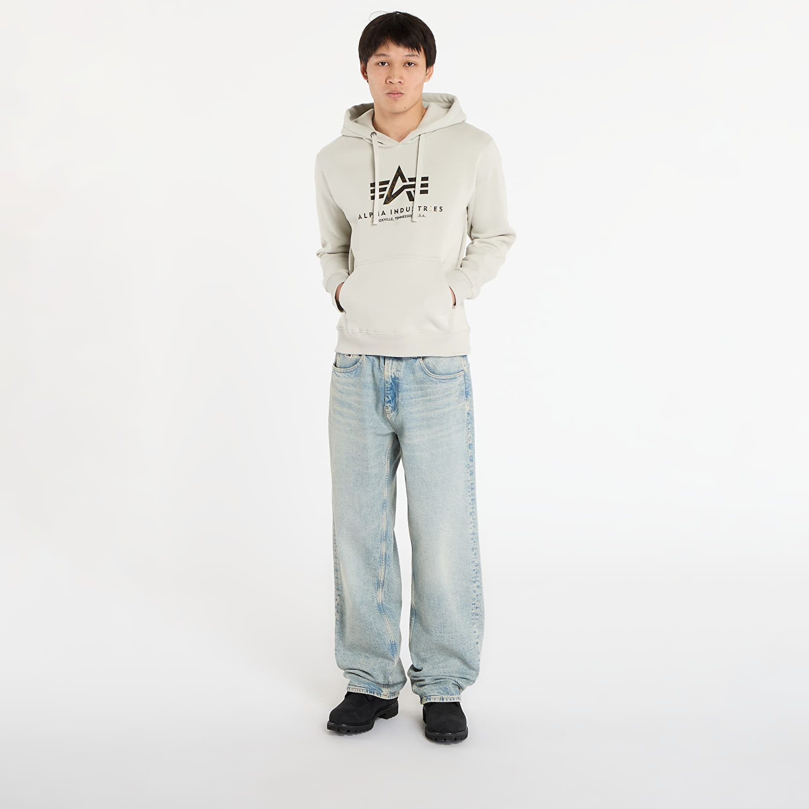 Sweatjacken und Sweatshirts Alpha Industries Basic Hoodie BL Effect Print Stone