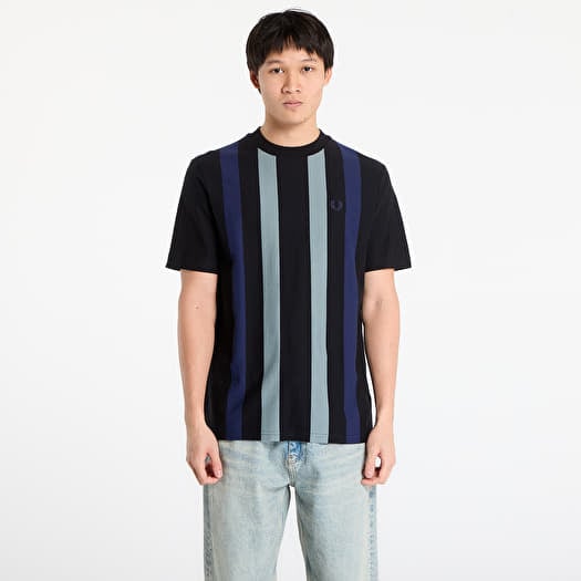 Tričko FRED PERRY Vertical Stripe T-Shirt Black