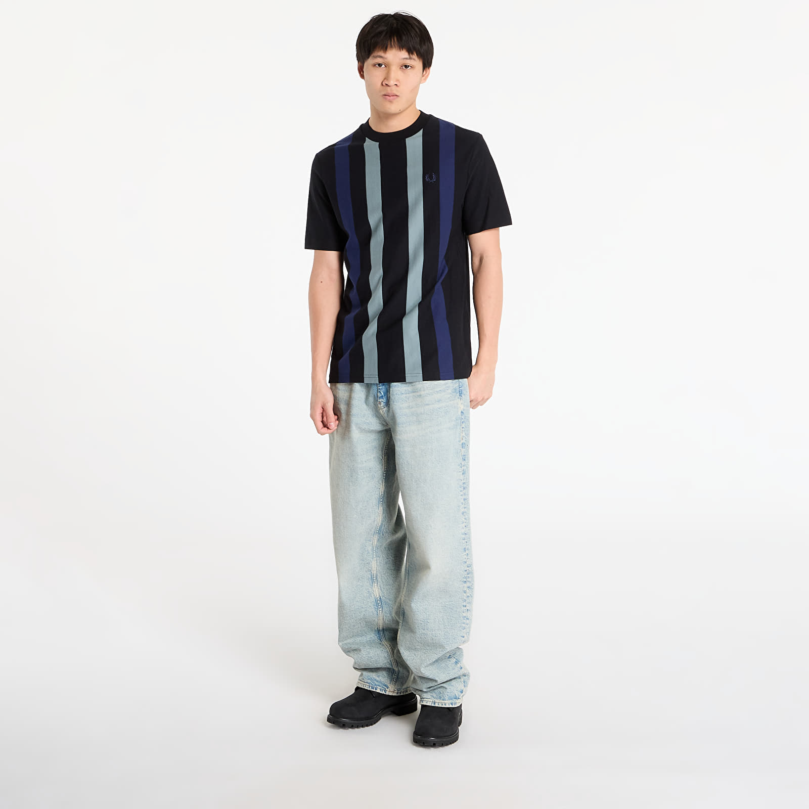 Meeste T-särgid FRED PERRY Vertical Stripe T-Shirt Black