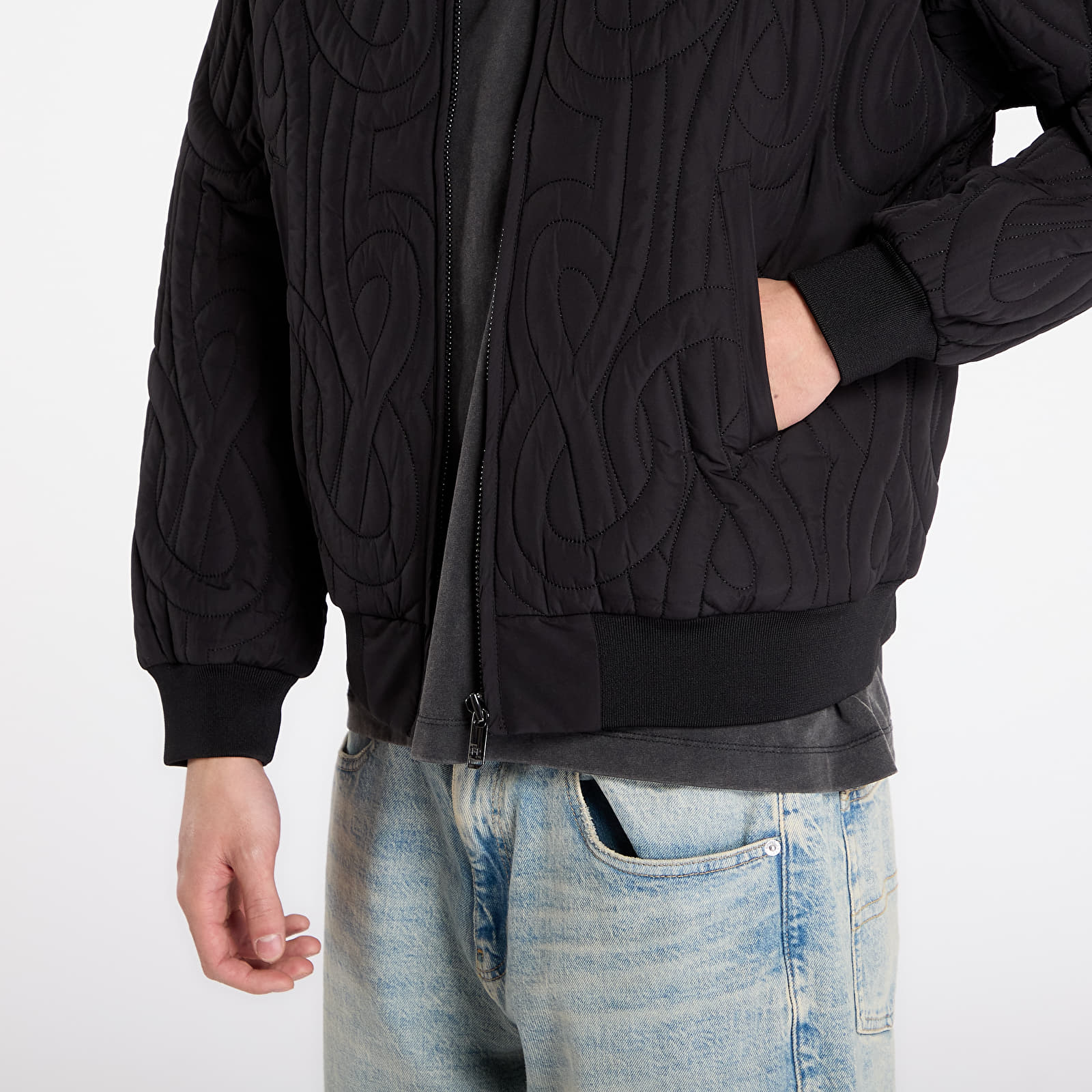 Ανδρικά σακάκια Filling Pieces Bomber Quilted Black