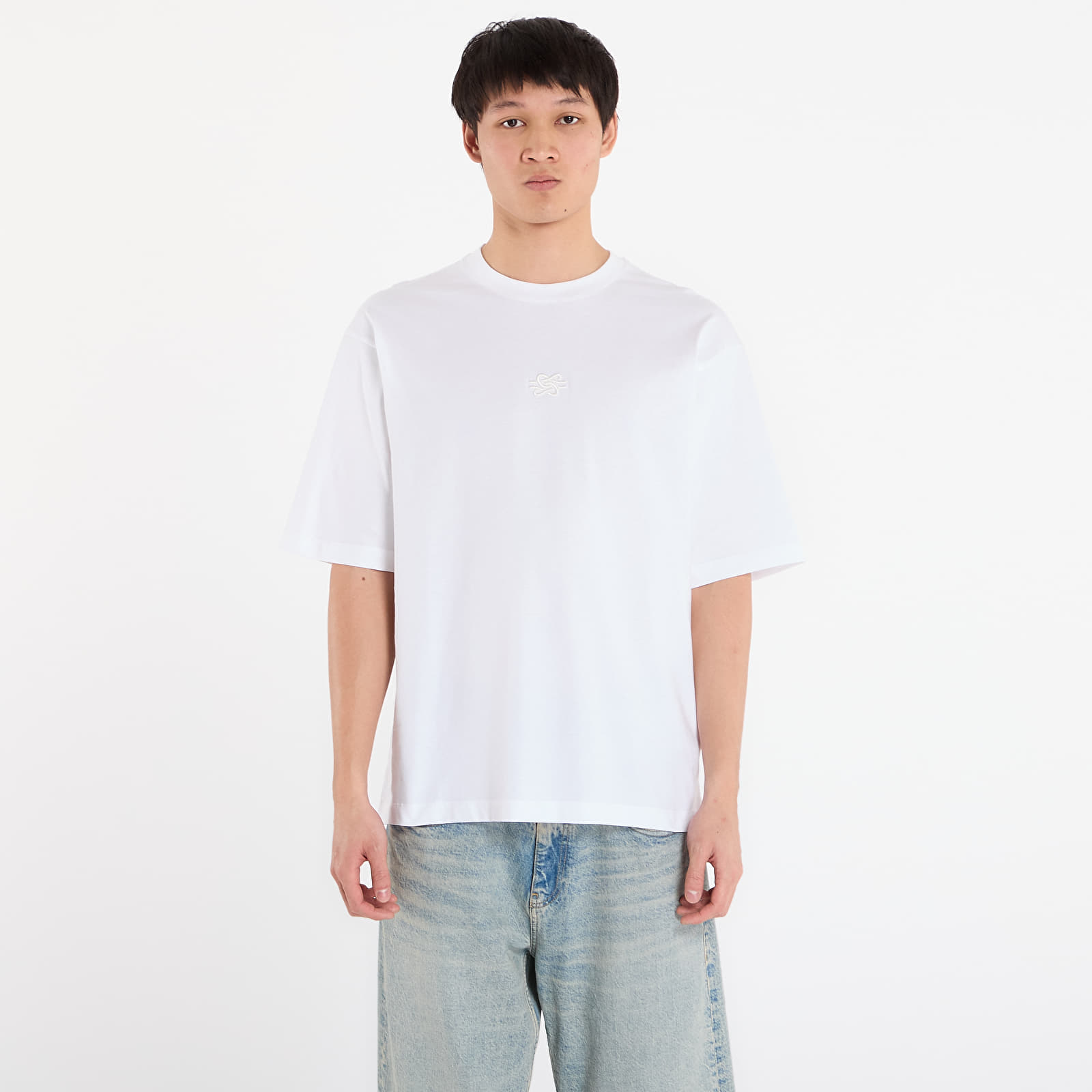 T-paidat Filling Pieces T-Shirt Boxy Embroidered White