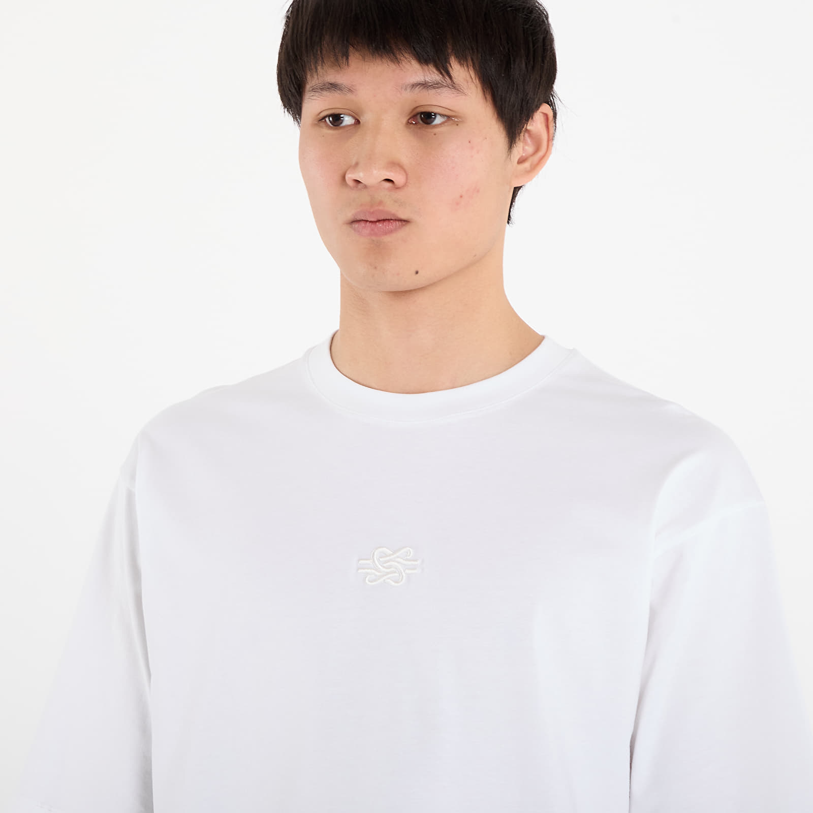 T-paidat Filling Pieces T-Shirt Boxy Embroidered White