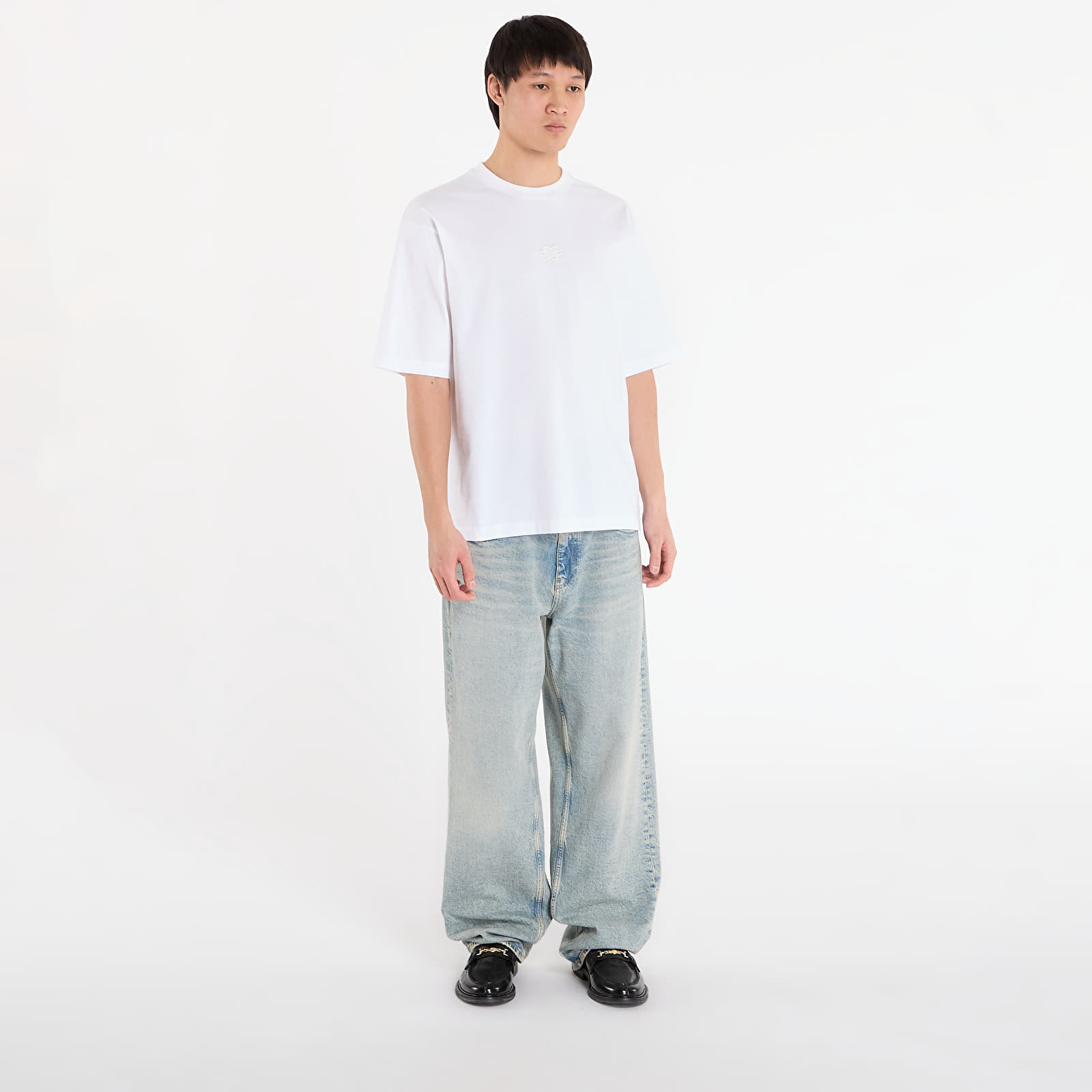 T-paidat Filling Pieces T-Shirt Boxy Embroidered White