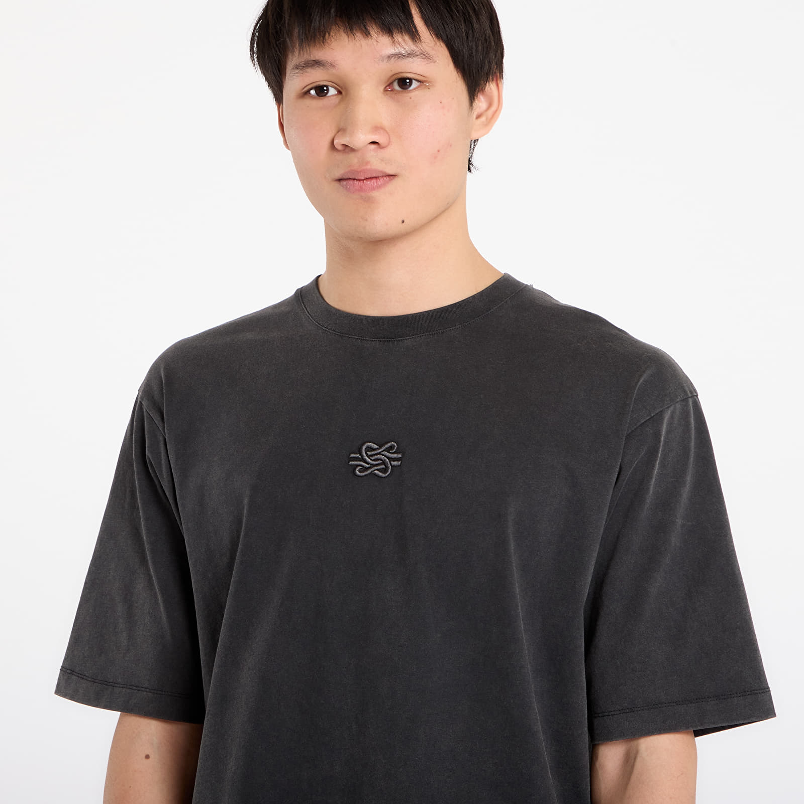 Miesten T-paidat Filling Pieces T-Shirt Boxy Embroidered Vintage Black