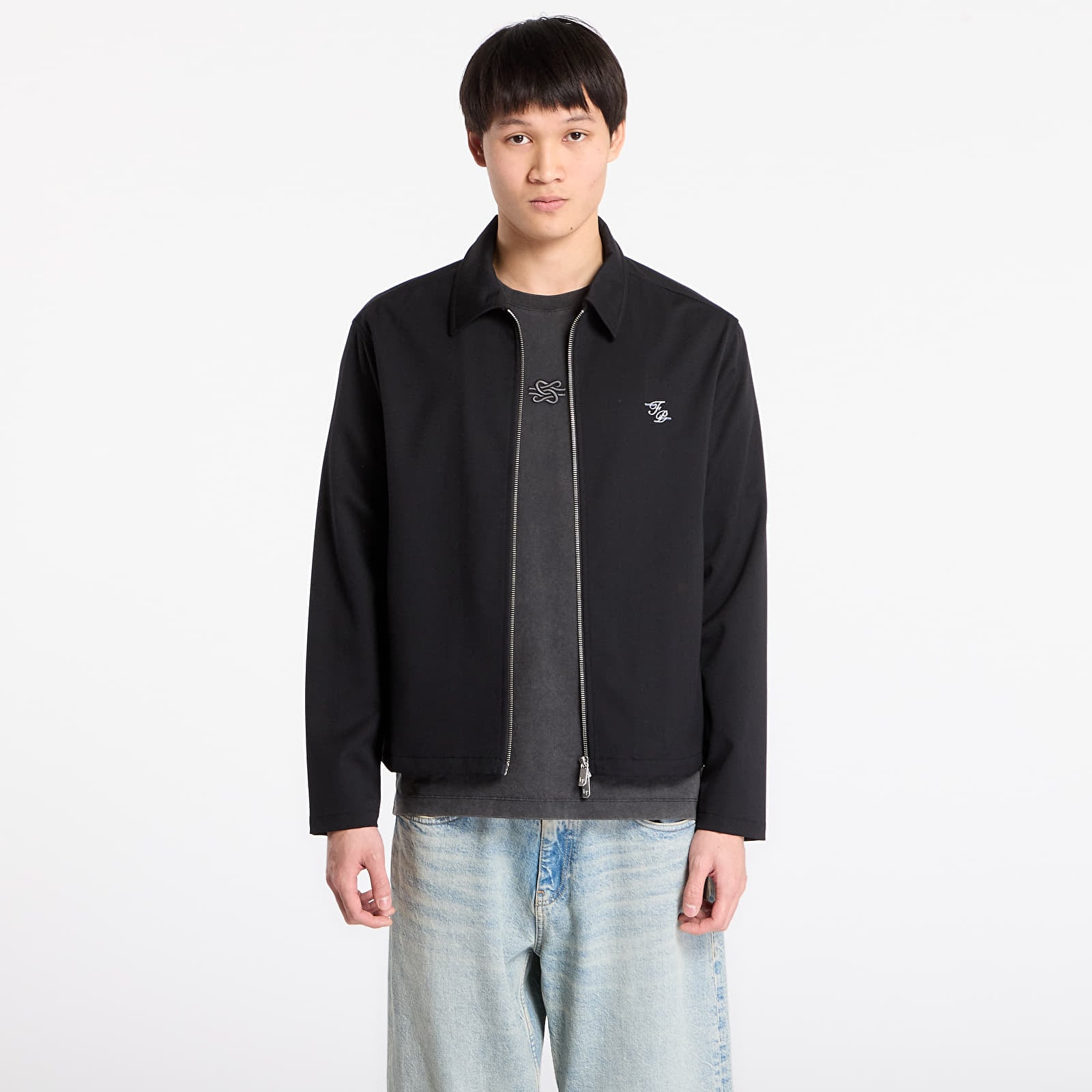 Men's jackets Filling Pieces Coach Jacket Twill Wool Black
