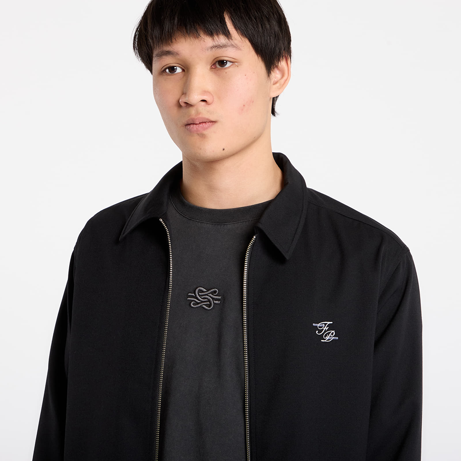 Men's jackets Filling Pieces Coach Jacket Twill Wool Black