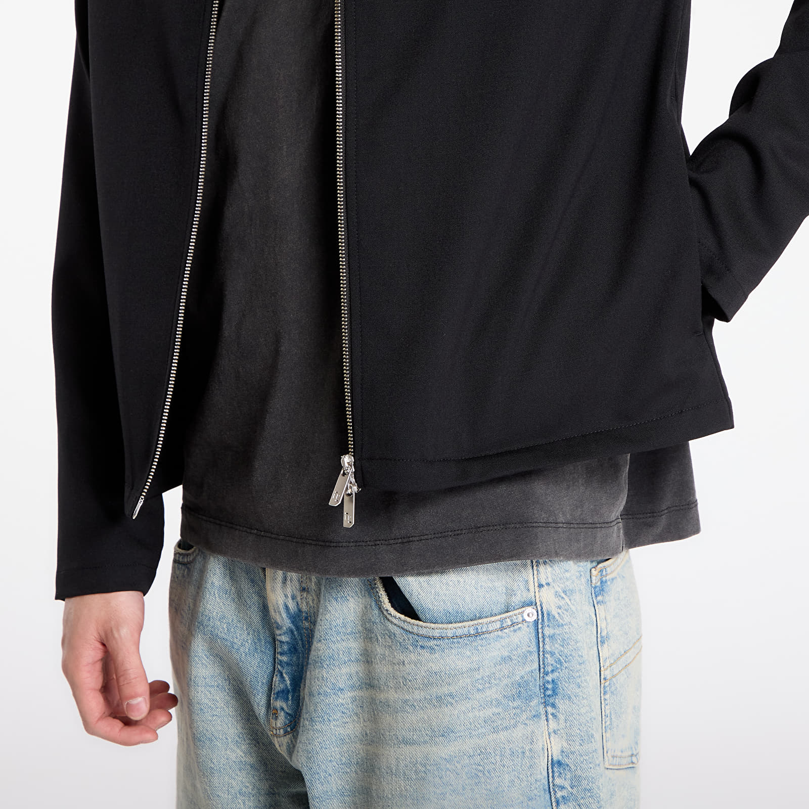 Men's jackets Filling Pieces Coach Jacket Twill Wool Black