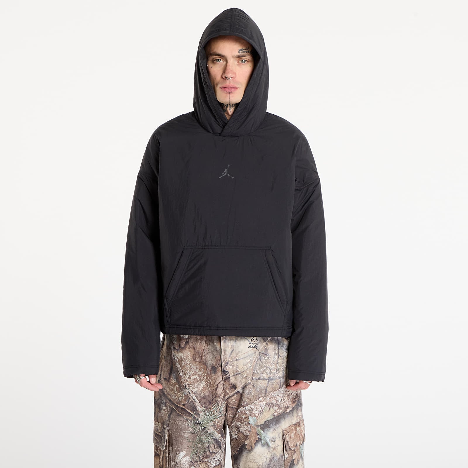 Jachetă Jordan Flight Mens Padded Mountainside Pullover Hoodie Black/ Dk Smoke Grey S