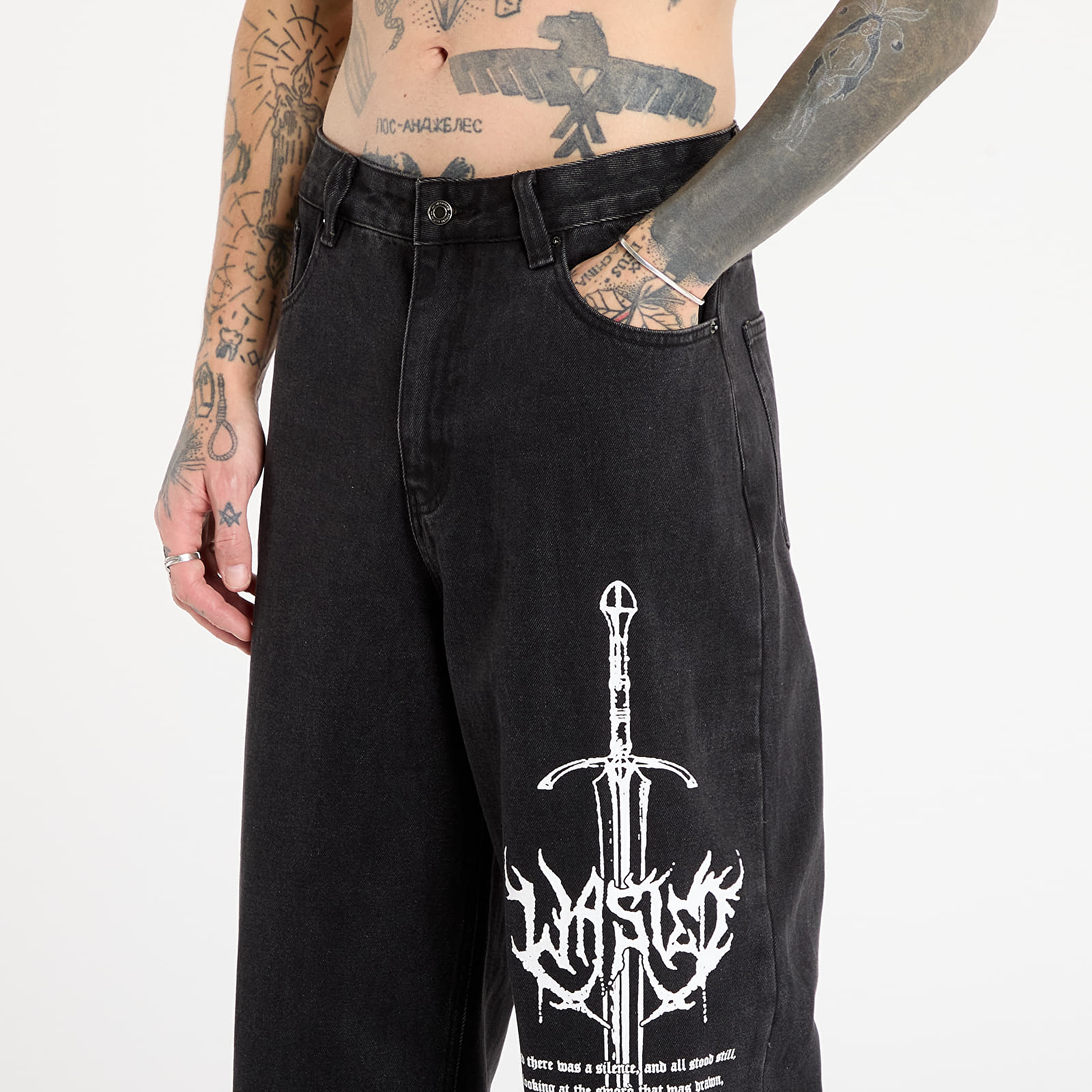 Broeken voor heren Wasted Paris M Sword Casper Pant Faded Black