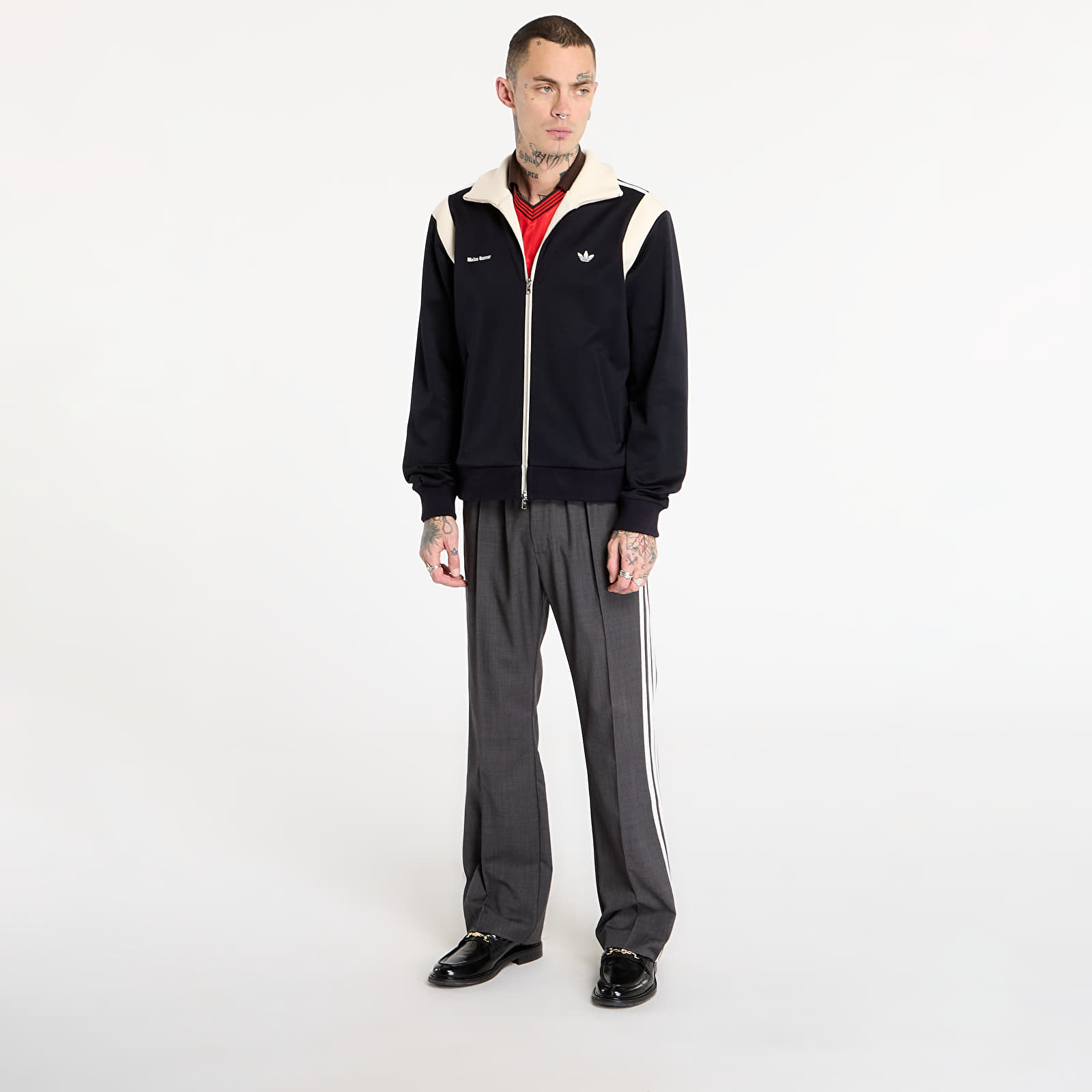 Чоловічі піджаки adidas x Wales Bonner Twill Track Top Night Navy/ Magic Beige/ Better Scarlet