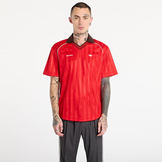 Tričko adidas x Wales Bonner Football T-Shirt UNISEX Better Scarlet/ Green/ Better Scarlet