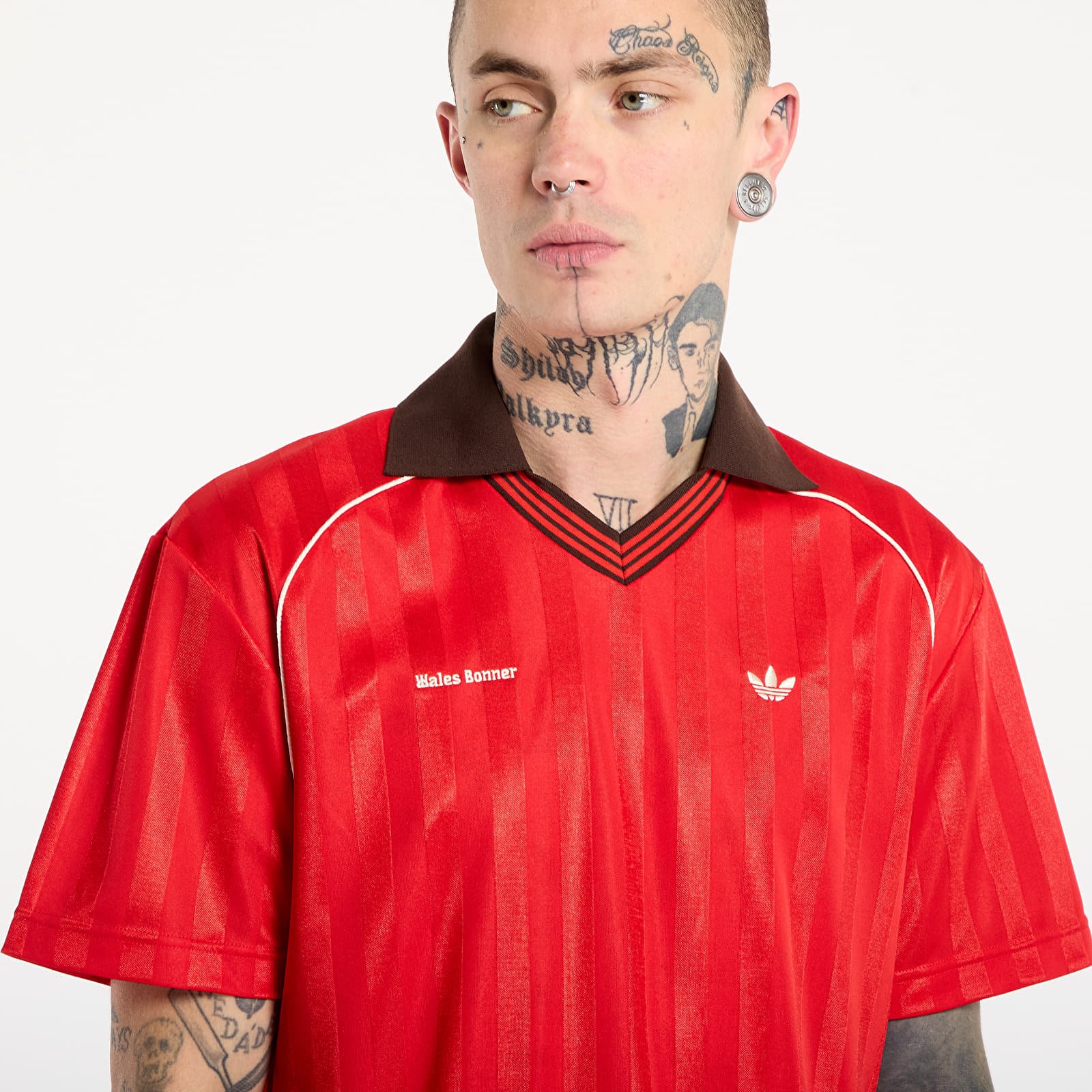 T-shirts adidas x Wales Bonner Football T-Shirt UNISEX Better Scarlet/ Green/ Better Scarlet