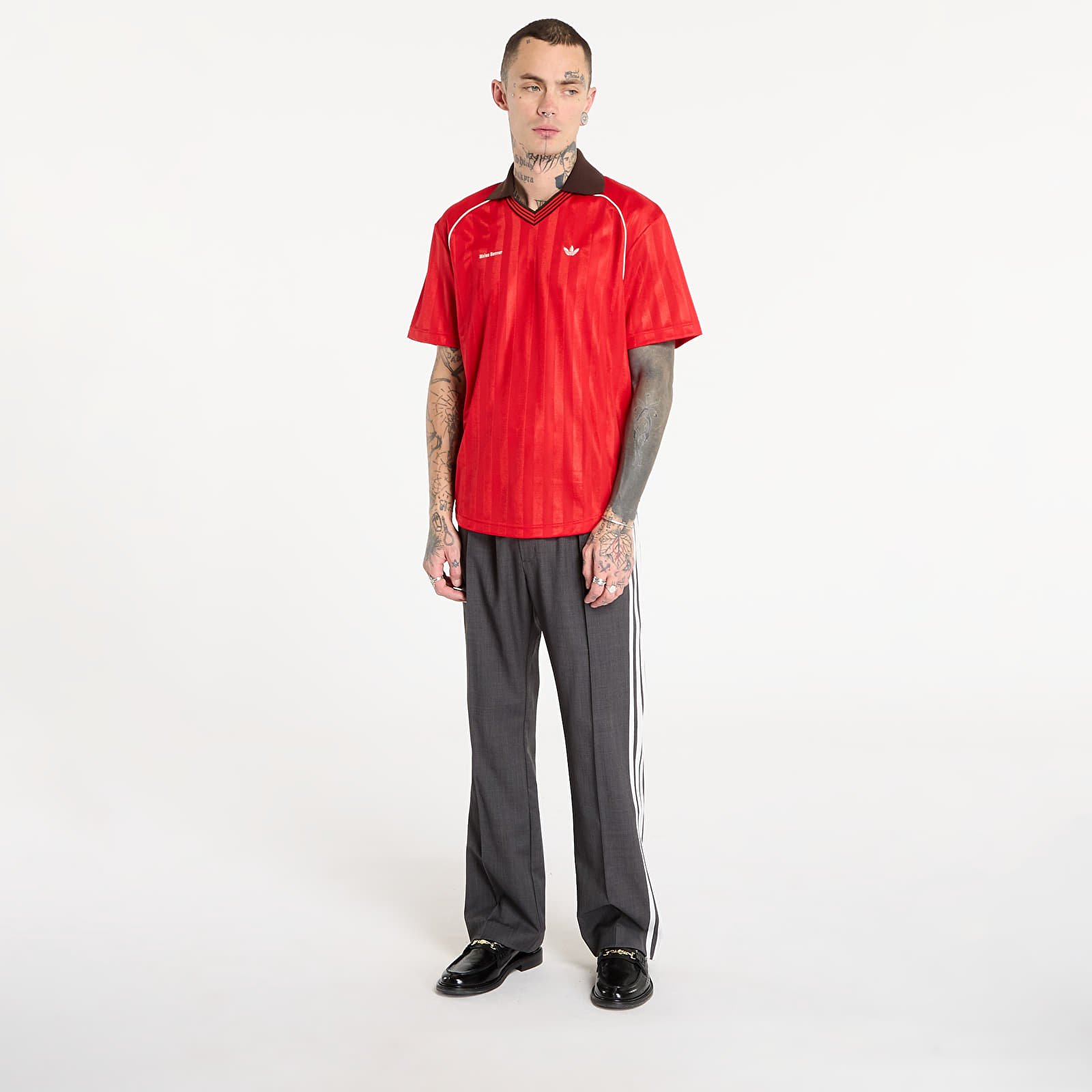 T-shirts adidas x Wales Bonner Football T-Shirt UNISEX Better Scarlet/ Green/ Better Scarlet