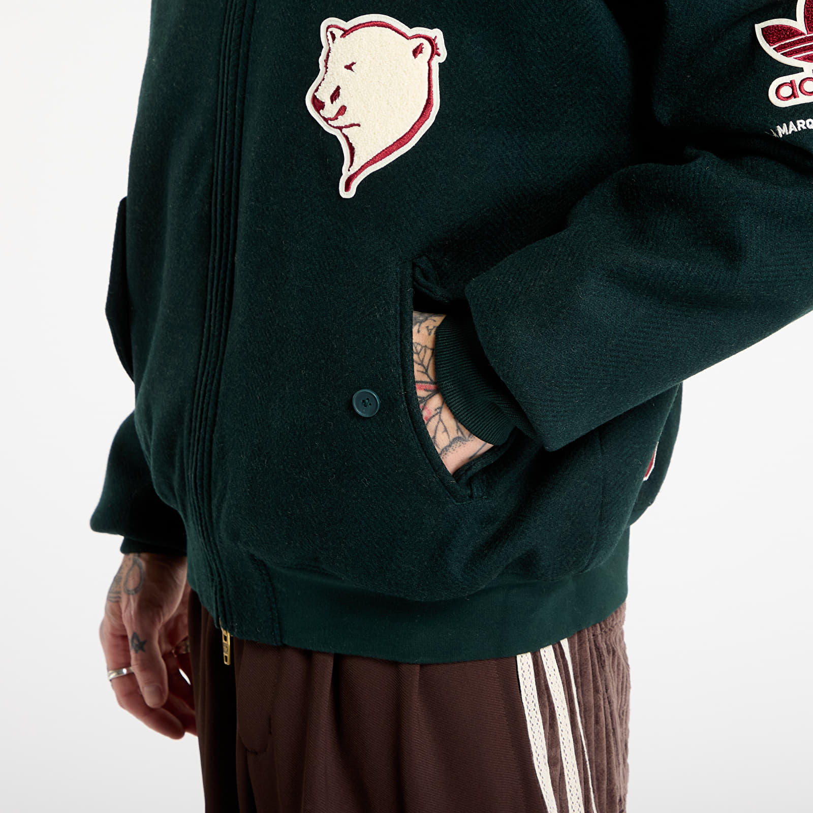 Pánské bundy adidas x Clot Patch Jacket UNISEX Green Night